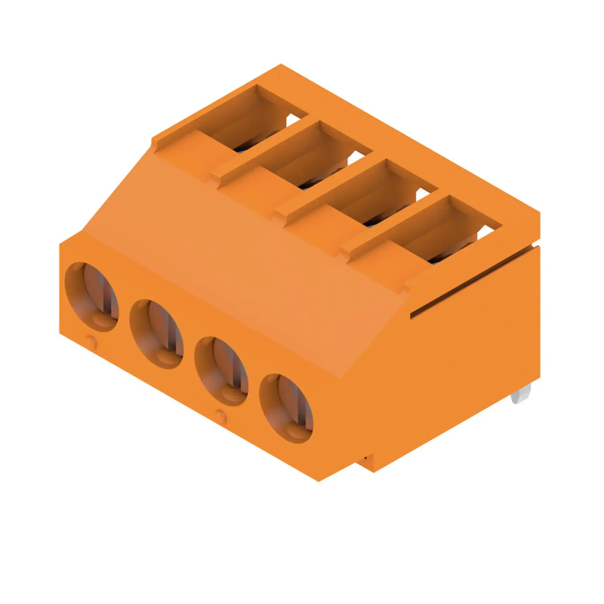 Weidmüller 2429470000 PCB terminal, 320 V, 32.5 A, Pitch in mm: 5.00, 6 mm², Number of poles: 4, Clamping yoke connection, THT solder connection, 180°, Box (img_001)