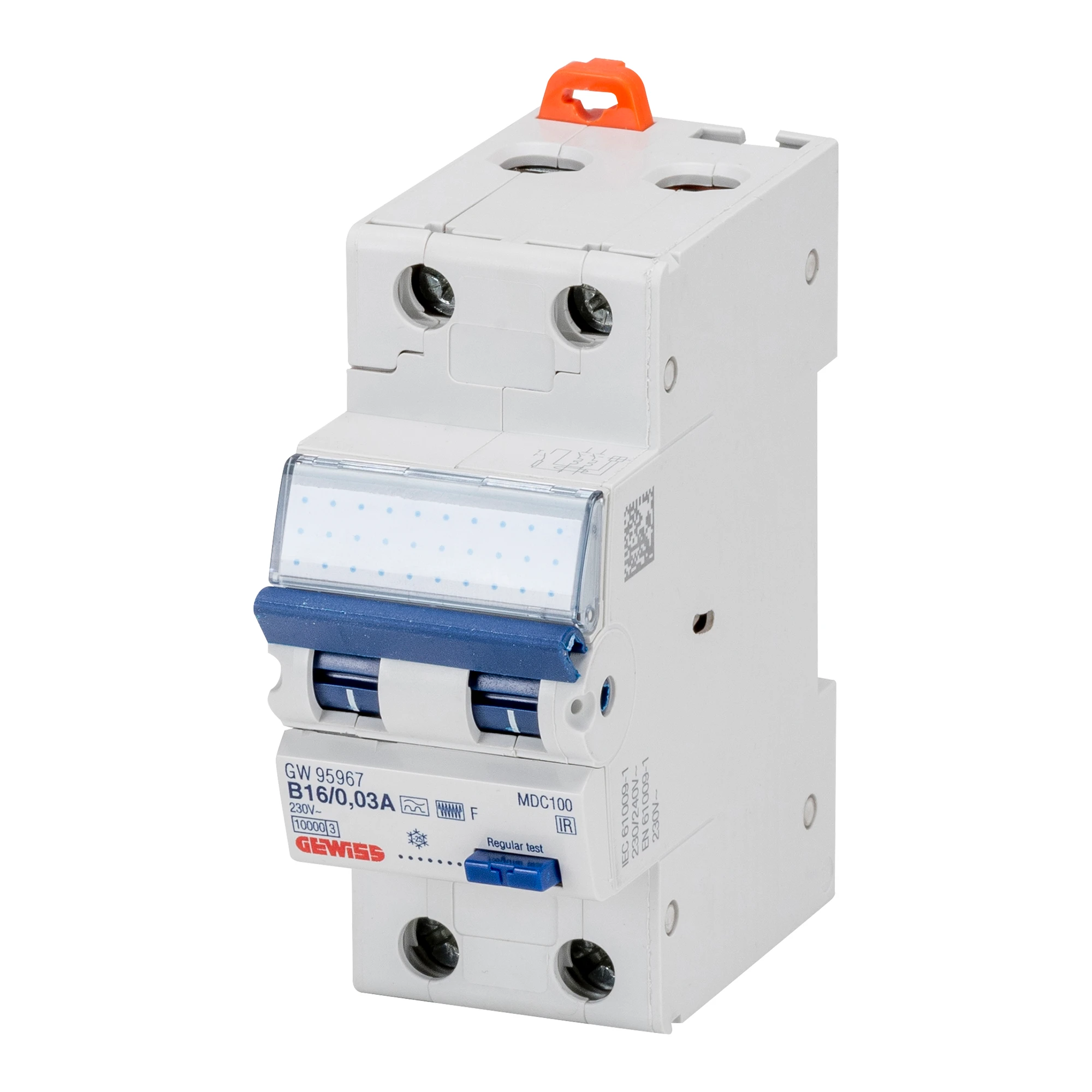 GEWISS GW95970 FI/LS-Schalter (RCBO) B-32/0.03A Typ fuer 10kA 2P 2TE (img_001)