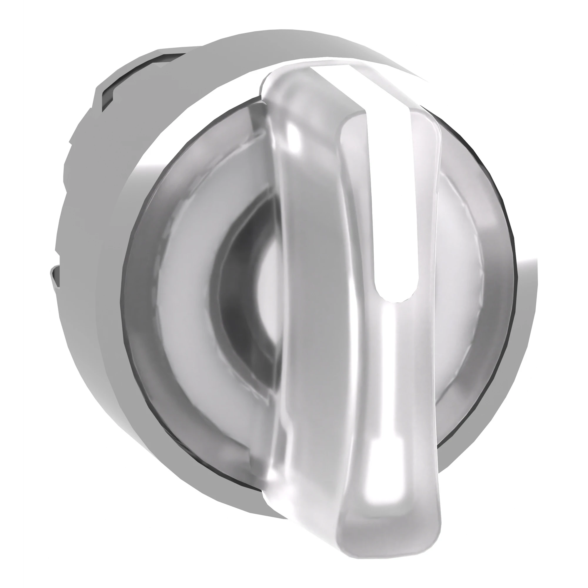 Schneider Electric ZB4BK1813 Illuminated Selector Switch, Front Element, Harmony XB4, Metal, 22mm, White, for Universal LED, 3 Positions, Momentary Right (img_001)