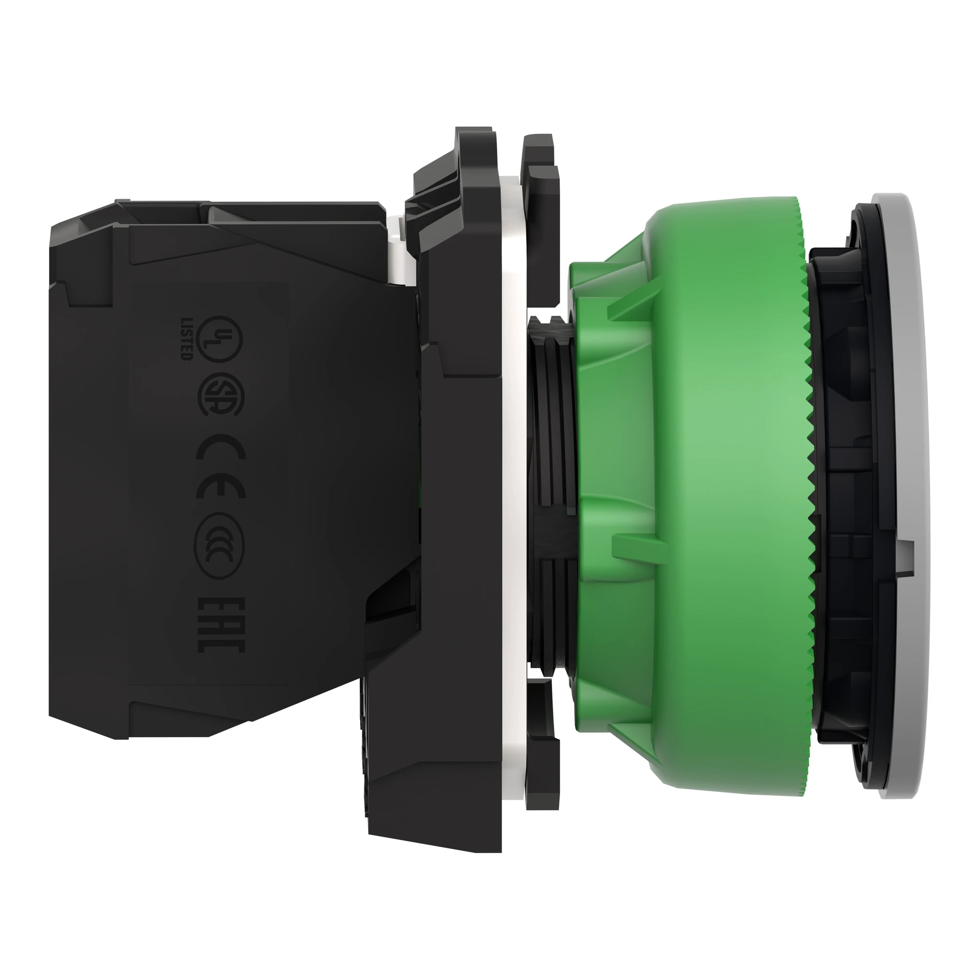 Schneider Electric XB5FA3311C0 Pushbutton, Harmony XB5F, plastic, light grey, green, labeled I, 30mm, momentary, 1NO (img_003)