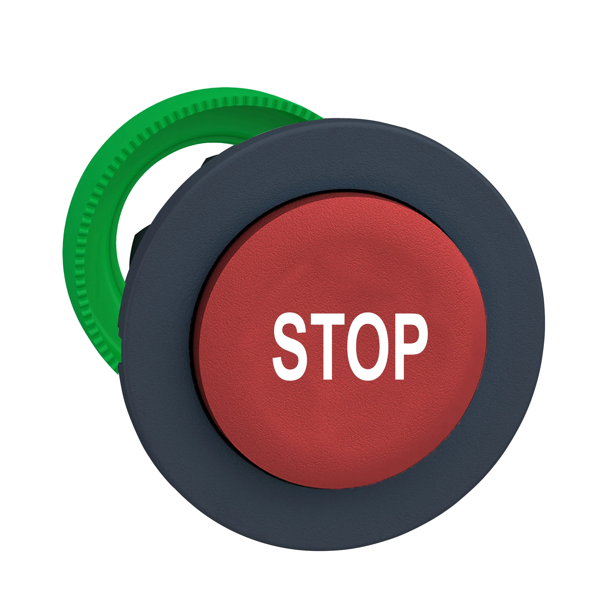 Schneider Electric ZB5FL434 Push-button, Front element, Harmony XB5F, plastic, 22mm, red, raised, labeled STOP, momentary (img_001)