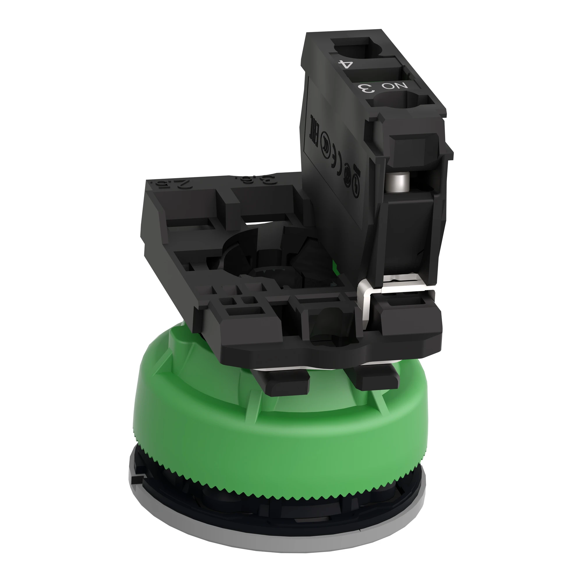 Schneider Electric XB5FA3311C0 Pushbutton, Harmony XB5F, plastic, light grey, green, labeled I, 30mm, momentary, 1NO (img_006)
