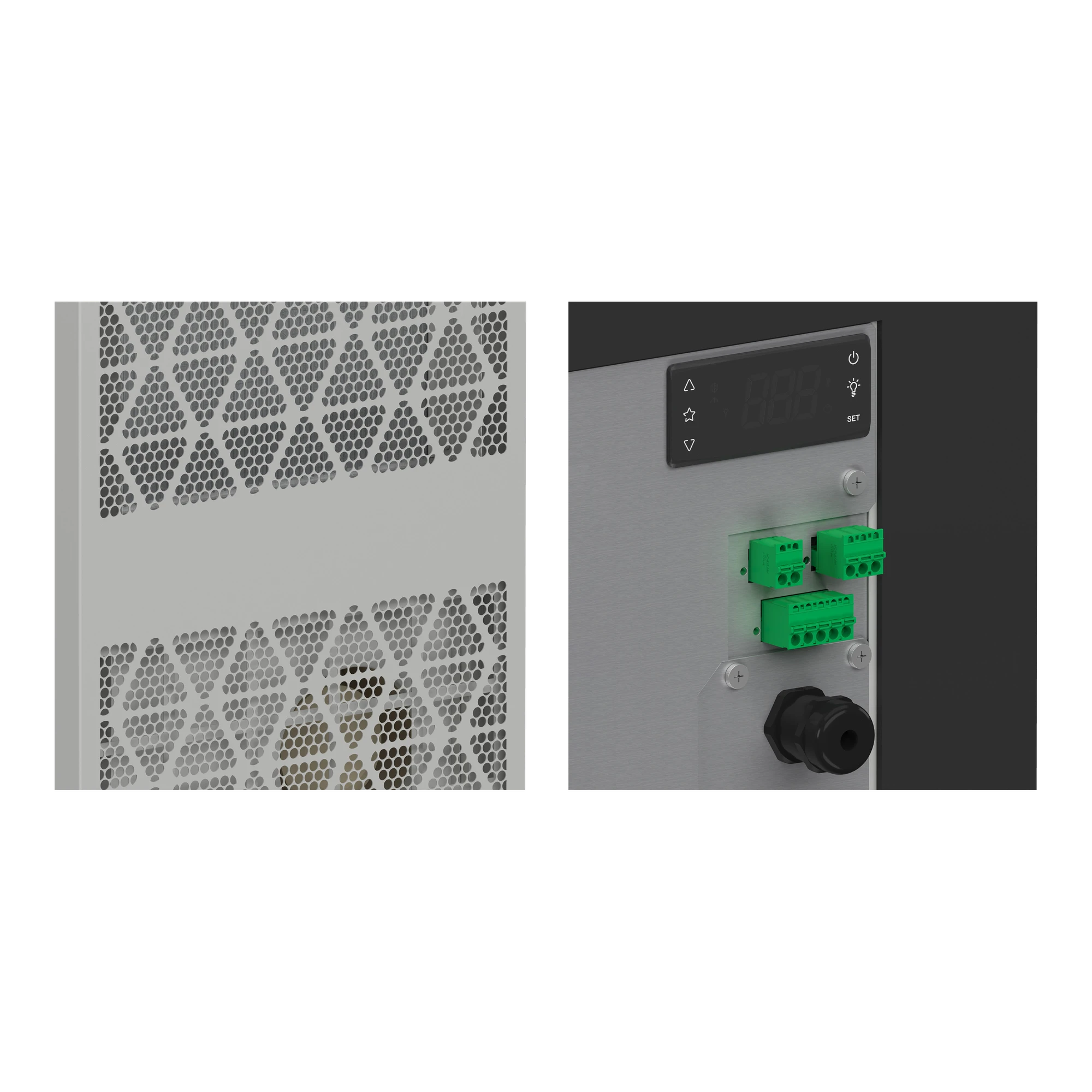 Schneider Electric NSYCUHD1K62P4DG Outdoor Wall-Mount Cooling Unit, Climasys CU, 1600W, 2 Pole, 400/460V, 50/60Hz, IP55 (img_002) Schneider Electric NSYCUHD1K62P4DG Outdoor Wall-Mount Cooling Unit, Climasys CU, 1600W, 2 Pole, 400/460V, 50/60Hz, IP55 (img_002)