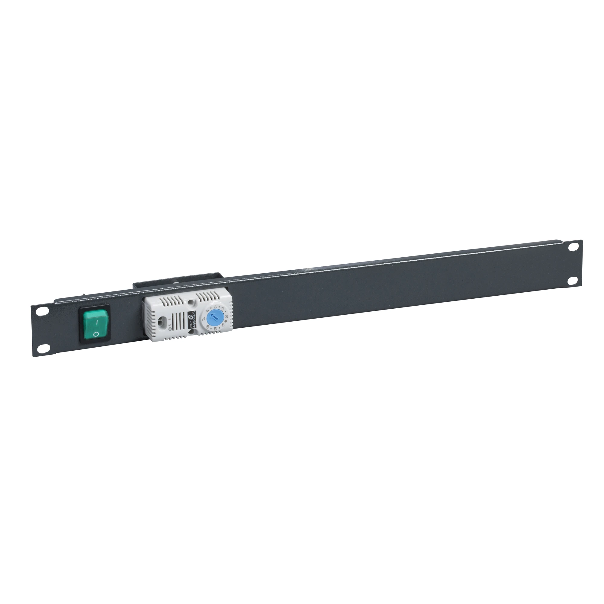 Schneider Electric NSYCRTM1UVTG Actassi, 19-inch front panel 1U with switch and thermostat, for ventilation in RAL 7016 (img_001)