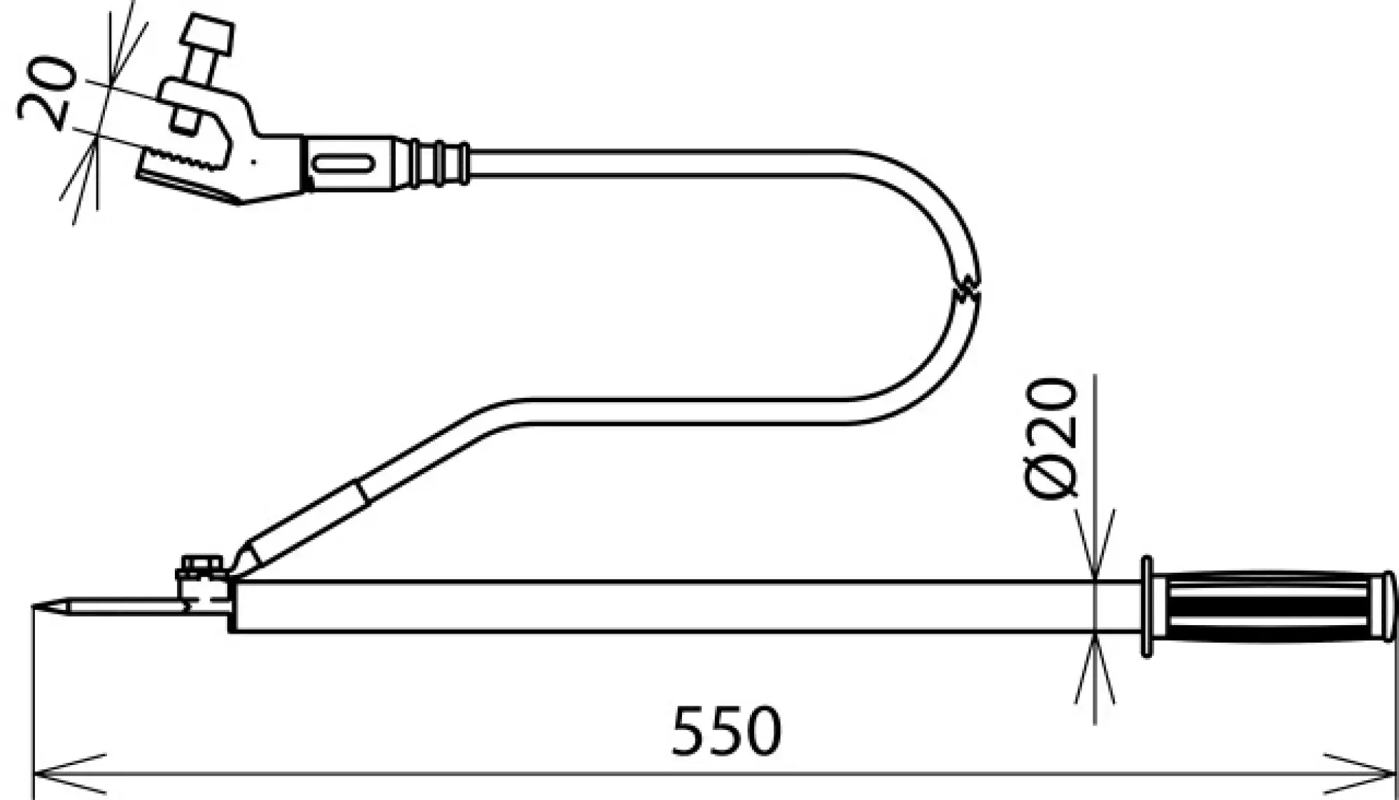 Dehn 758020 Disch. device, contact/coupling electr. single-pole, L=465mm w. earthing clamp (img_004) Dehn 758020 Disch. device, contact/coupling electr. single-pole, L=465mm w. earthing clamp (img_004)