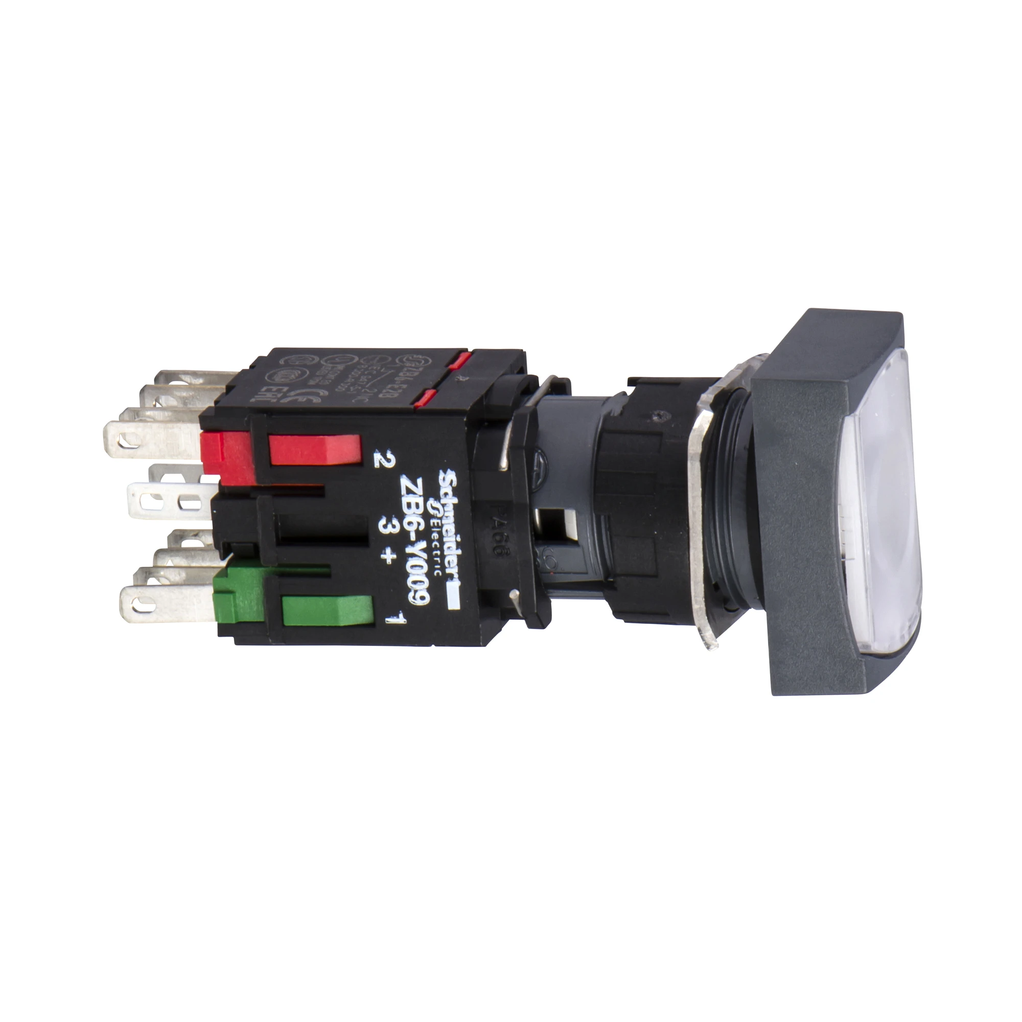 Schneider Electric XB6DF1B5B Illuminated push-button switch, white Ø 16, flat, with latching, 24 V, 1NO+1NC (img_001) Schneider Electric XB6DF1B5B Illuminated push-button switch, white Ø 16, flat, with latching, 24 V, 1NO+1NC (img_001)