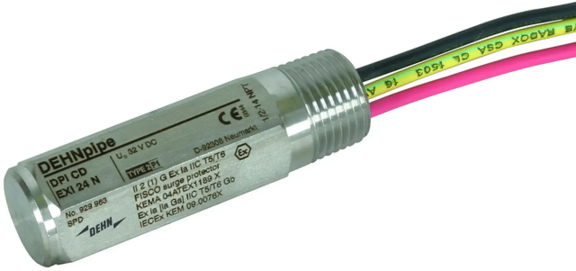 Dehn 929963 Surge arrester DEHNpipe Ex (i) with 1/2 -14 NPT male thread (img_001)