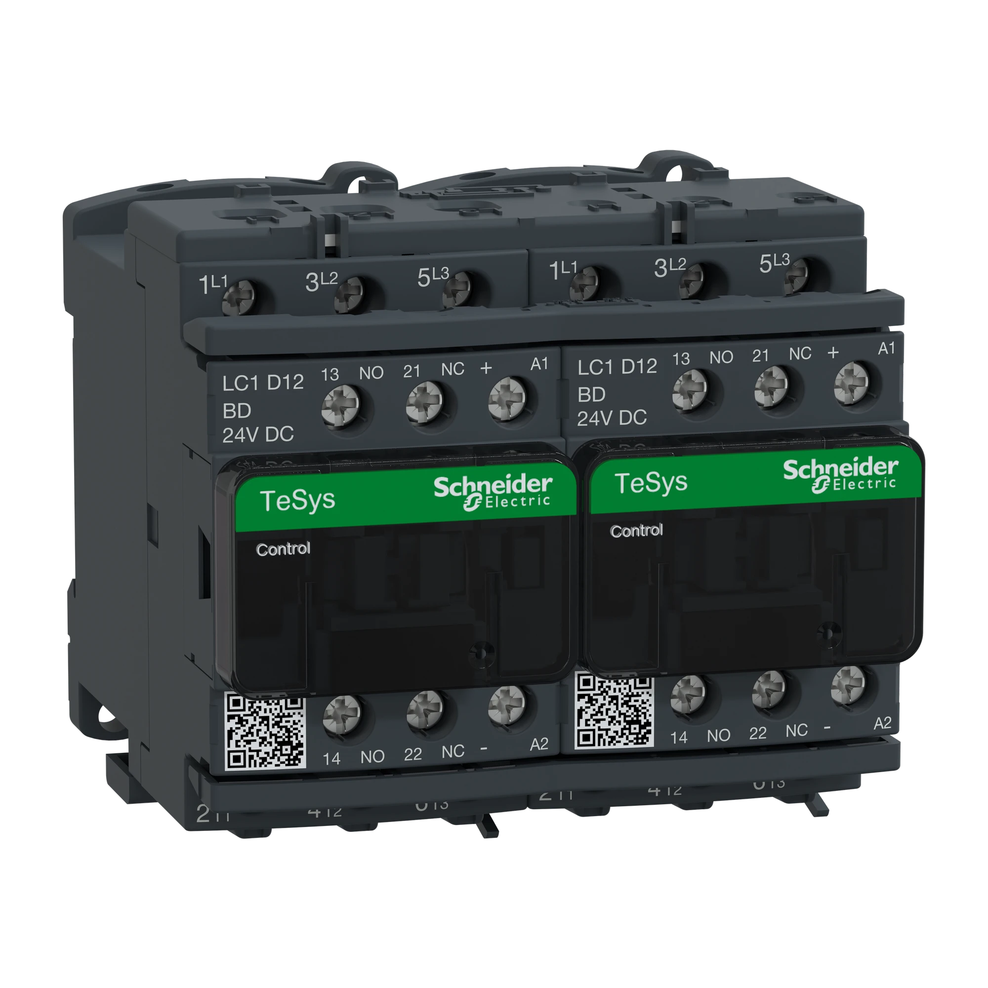 Schneider Electric LC2D12BD Reversing contactor combination, 3p+1NO+1NC, 5.5kW/400V/AC3, 12A, Coil 24V DC (img_001)