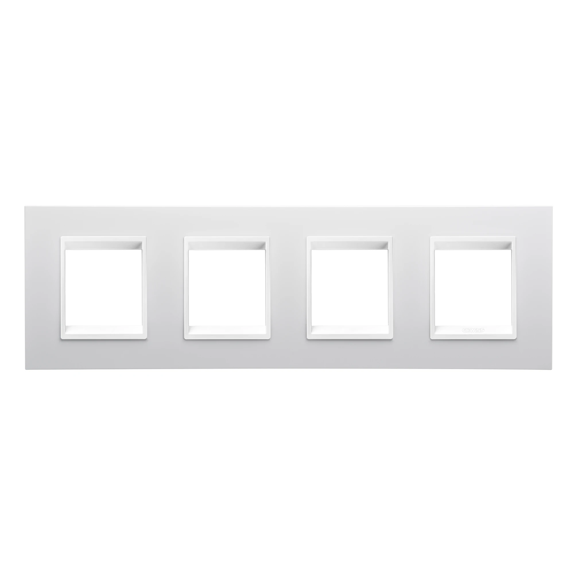 GEWISS GW16228YB LUX INTERNATIONAL PLATE - IN TECHNOPOLYMER - 2+2+2+2 MODULES HORIZONTAL - WHITE MONOCHROME - CHORUSMART (img_001)