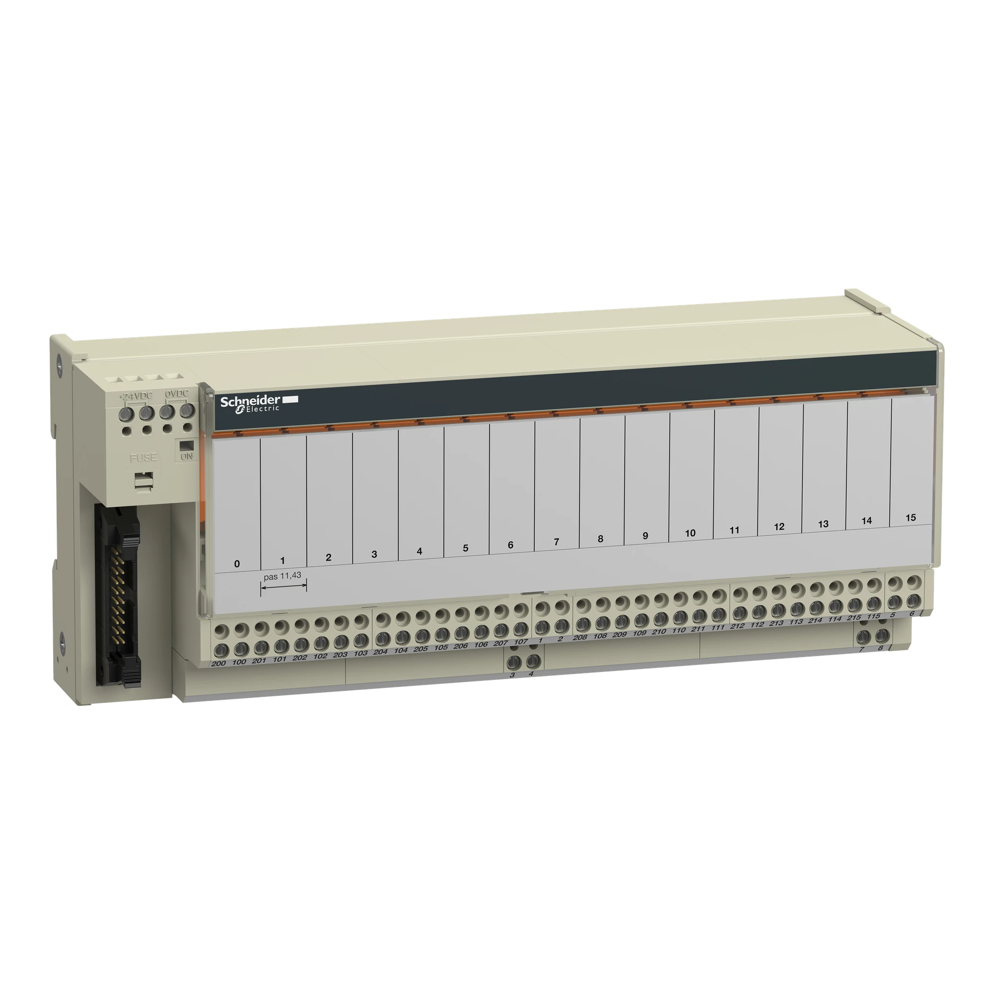 Schneider Electric ABE7R16T210 Terminal block, w. permanently soldered relay ABE7, 16 channels, relay 10mm (img_001)