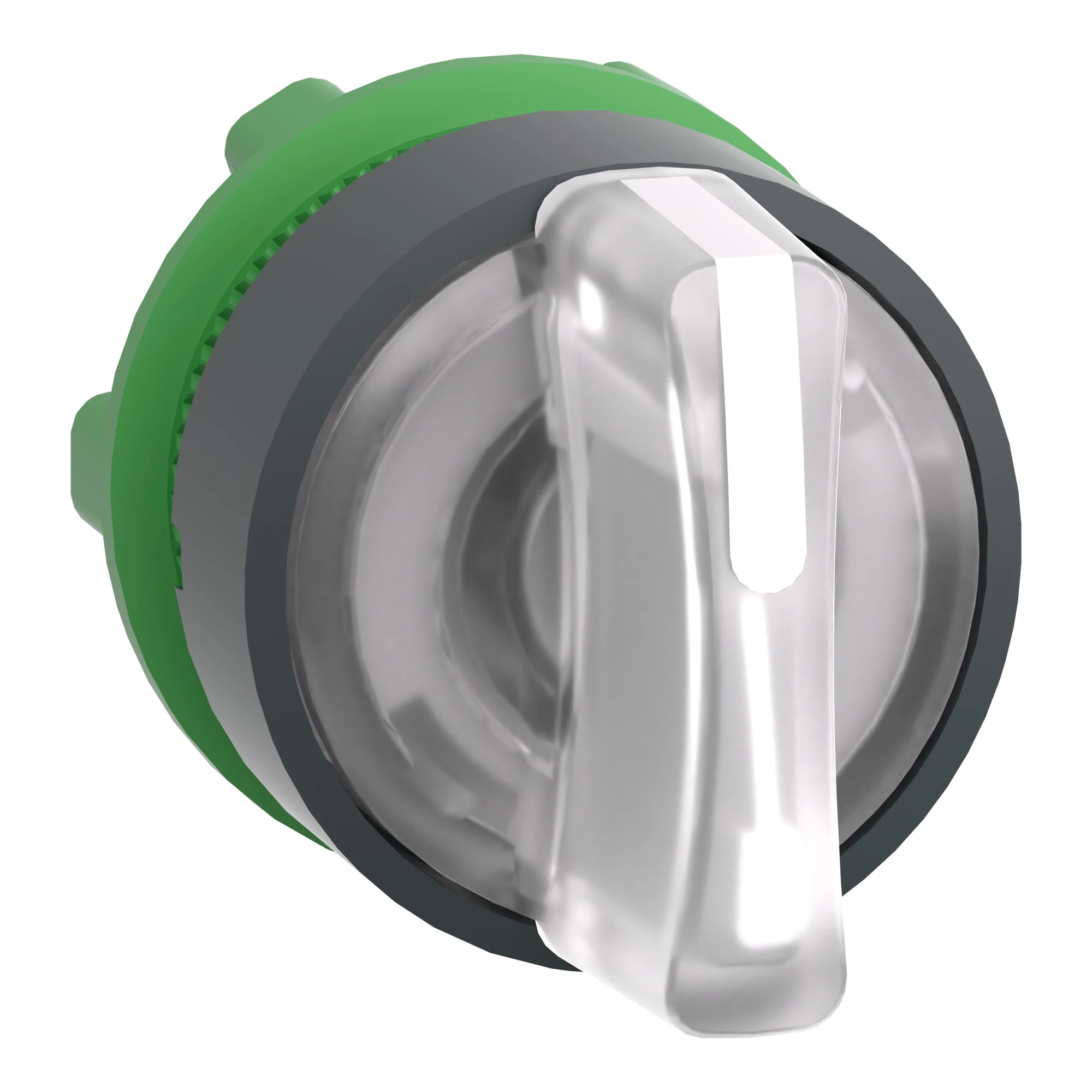 Schneider Electric ZB5AK1813 Illuminated selector switch, front element, Harmony XB5, plastic, 22mm, white, for universal LED, 3 positions, momentary right (img_001)