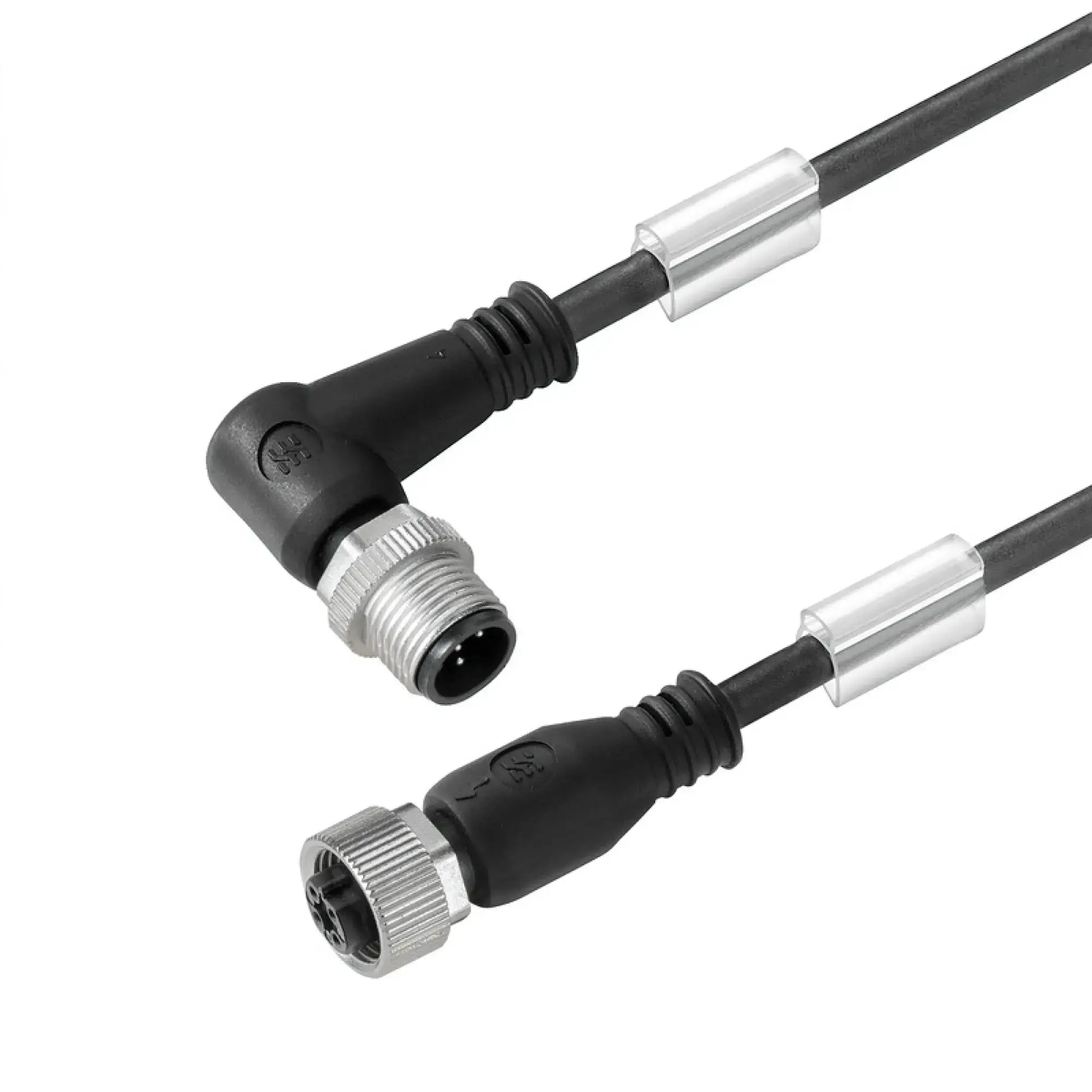 Weidmüller 1057890150 Sensor-actuator Cable (assembled), Connecting line, M12 / M12, Number of poles: 5, pin, angled - bush straight, LED: No, Cable length: 1.5 m, Shielded (img_001)