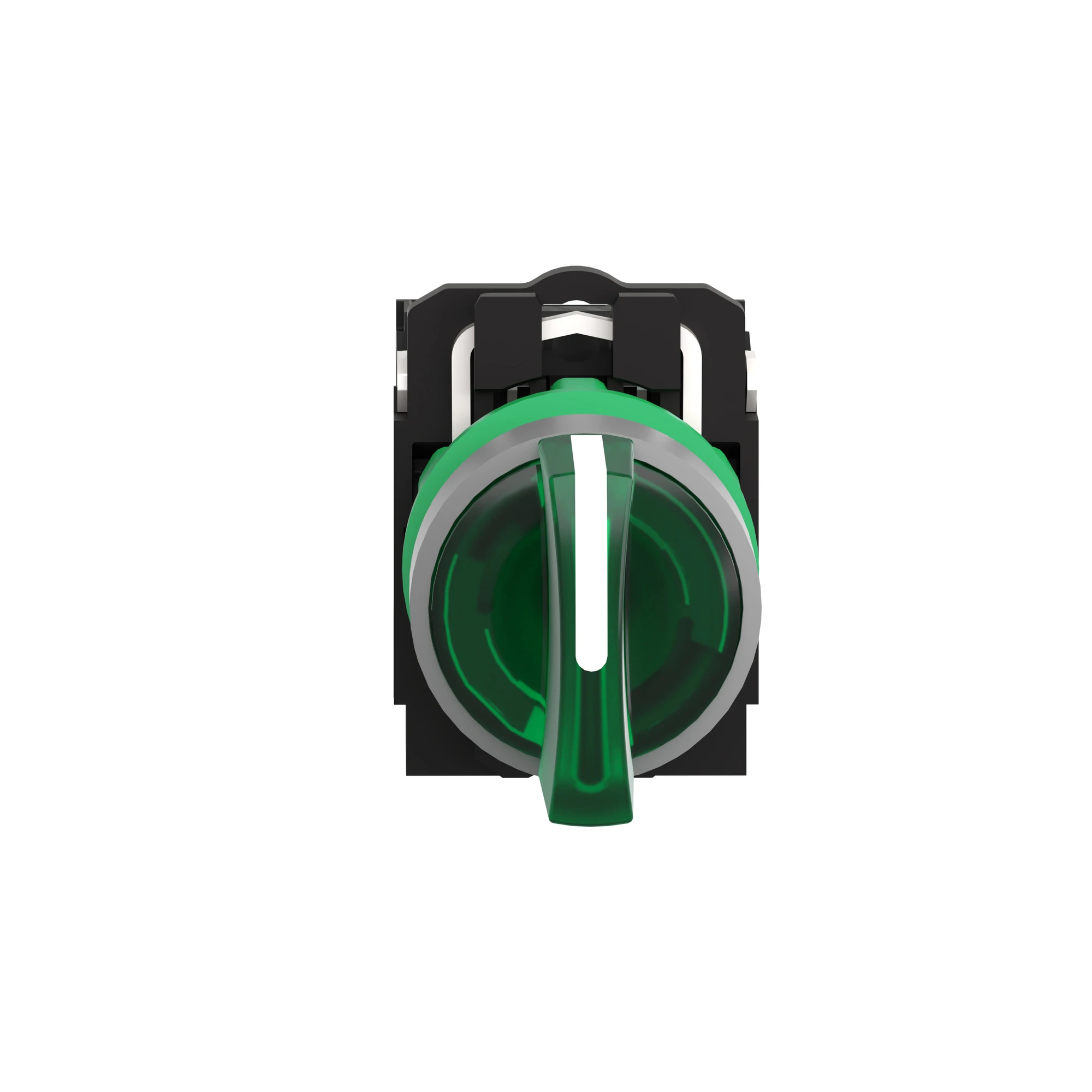 Schneider Electric XB5AK133G5C0 Pilot light selector switch, Harmony XB5, plastic, light gray, green, 22mm, universal LED, 3 positions, 1NC + 1NO, 110-120V AC (img_005)