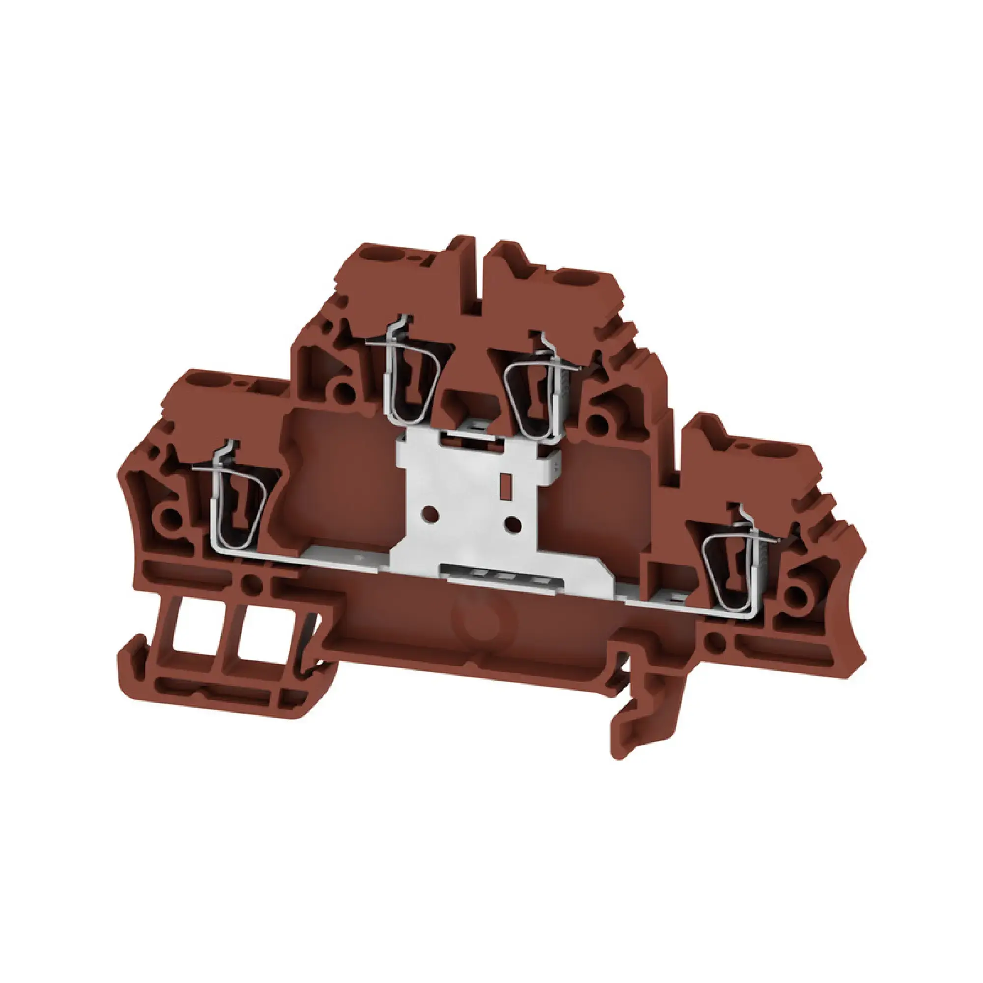 Weidmüller 1799790000 Multi-tier modular terminal, Tension-clamp connection, brown, 2.5 mm², 500 V, 800 V, Number of connections: 4, Number of levels: 2, TS 35, V-0, Wemid (img_001)