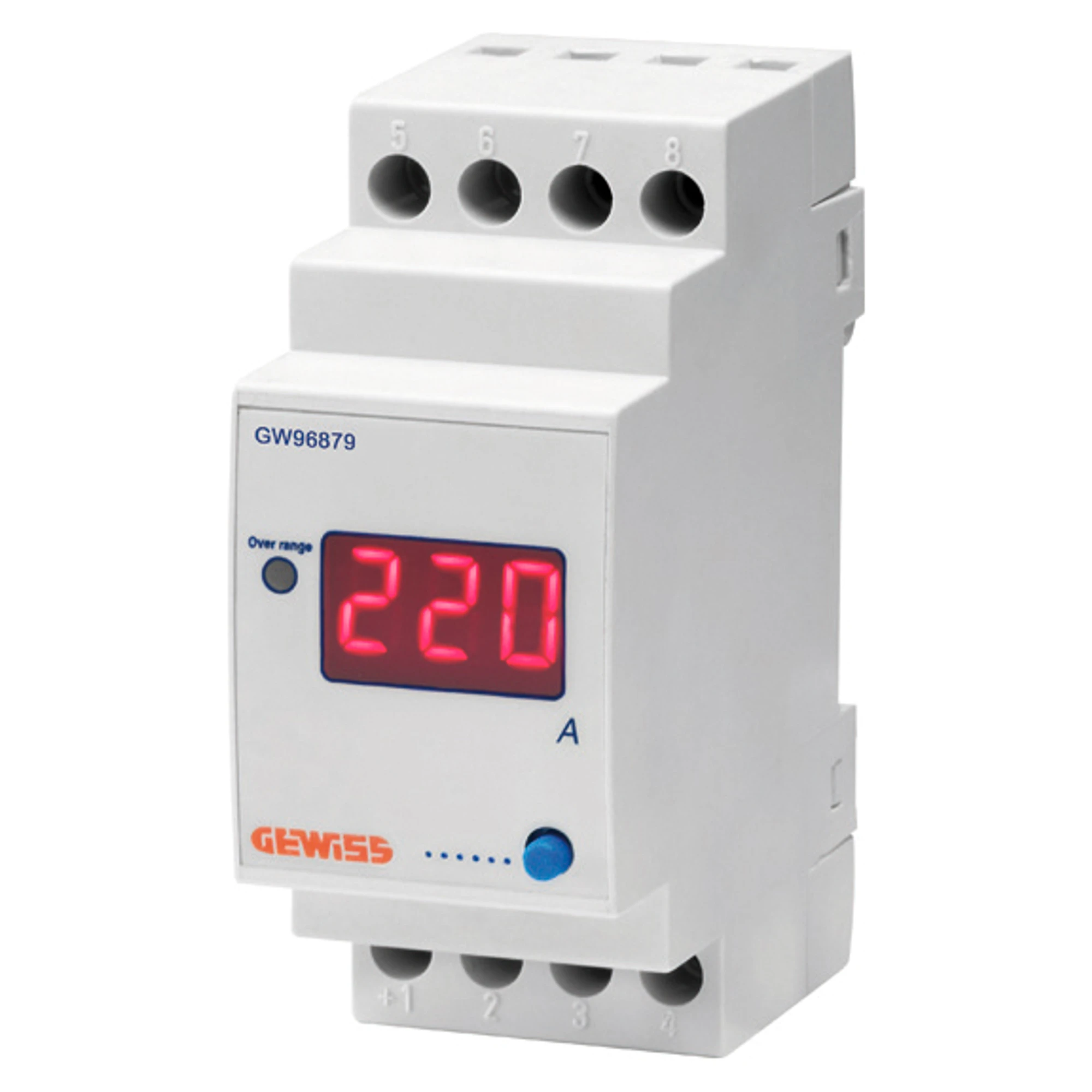 GEWISS GW96879 DIGITAL AMMETER FOR CONNECTION USING CURRENT TRANSFORMER - 5/999A - 2 MODULES (img_001)