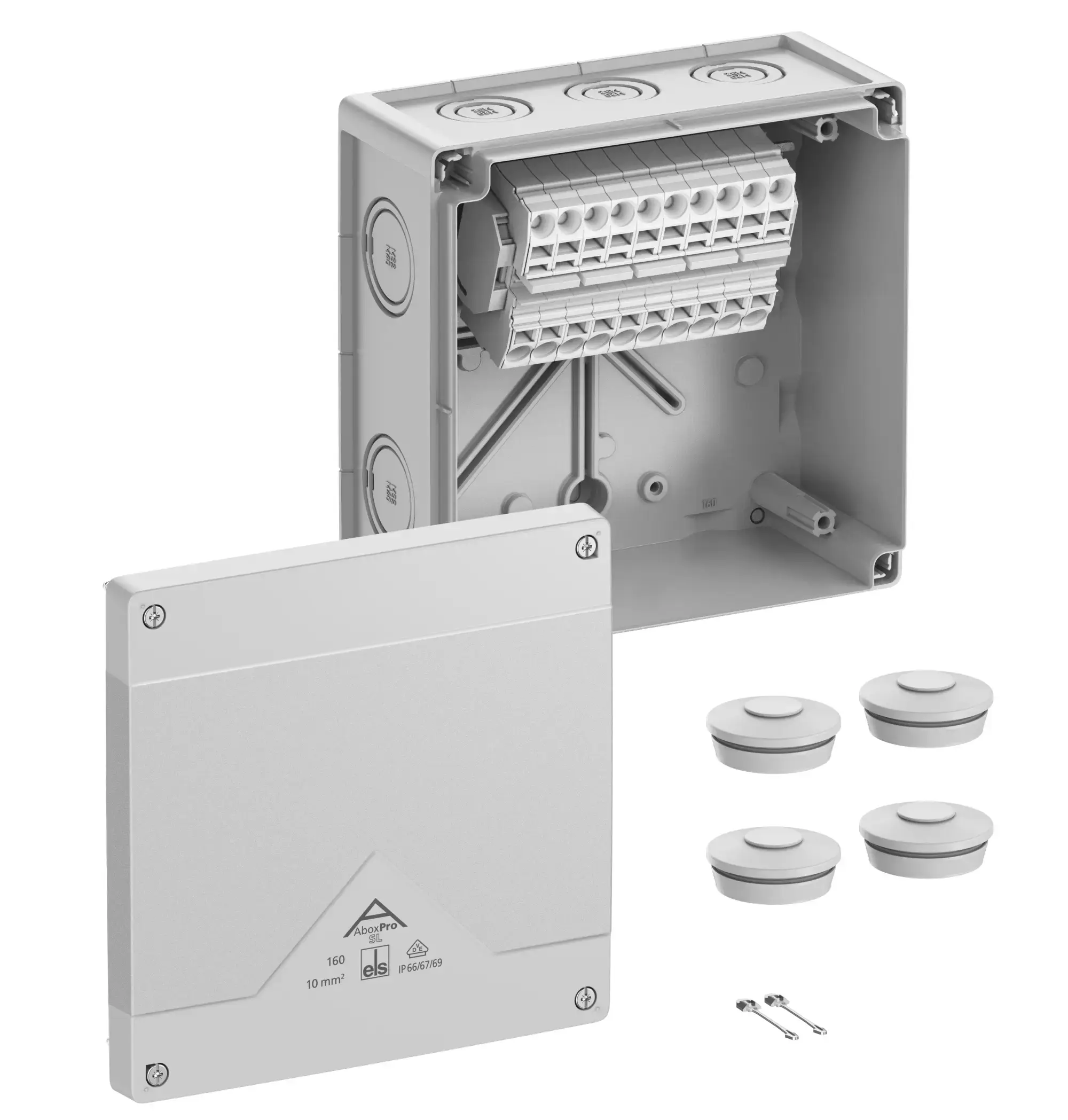Spelsberg 41044001 Junction box, Type of protection IP66/IP67/IP69, max. 10², IK09, Protection class II, Ui 690V AC, Ui 690V DC, DLG, DNV, VDE, Halogen free (img_001)