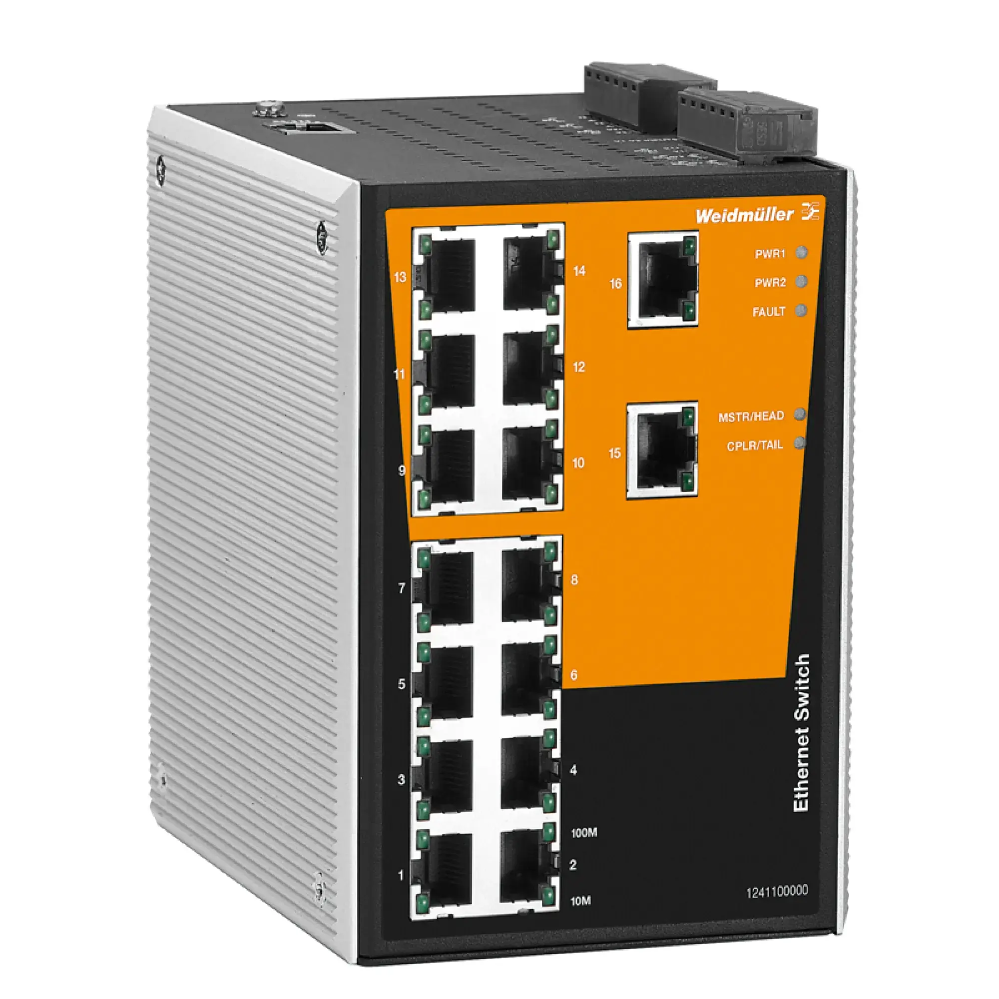 Weidmüller 1286820000 Network switch, managed, Fast Ethernet, 16x RJ45, -40 °C...75 °C, IP30 IE-SW-PL16MT-16TX (img_001)