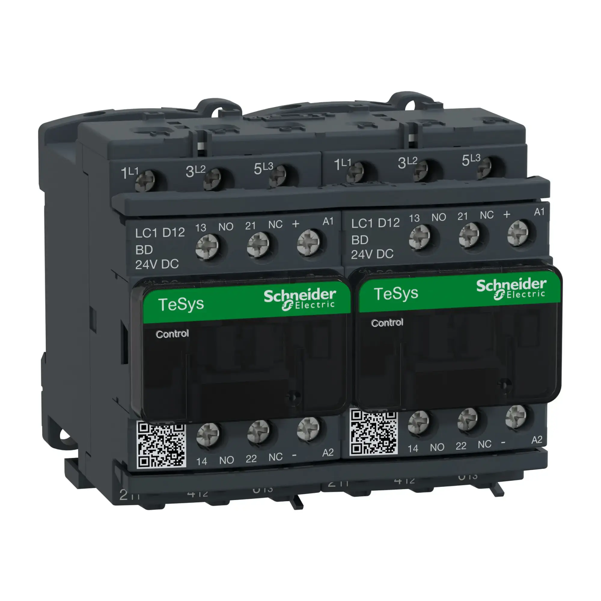 Schneider Electric LC2D12BD Reversing contactor combination, 3p+1NO+1NC, 5.5kW/400V/AC3, 12A, Coil 24V DC (img_002)