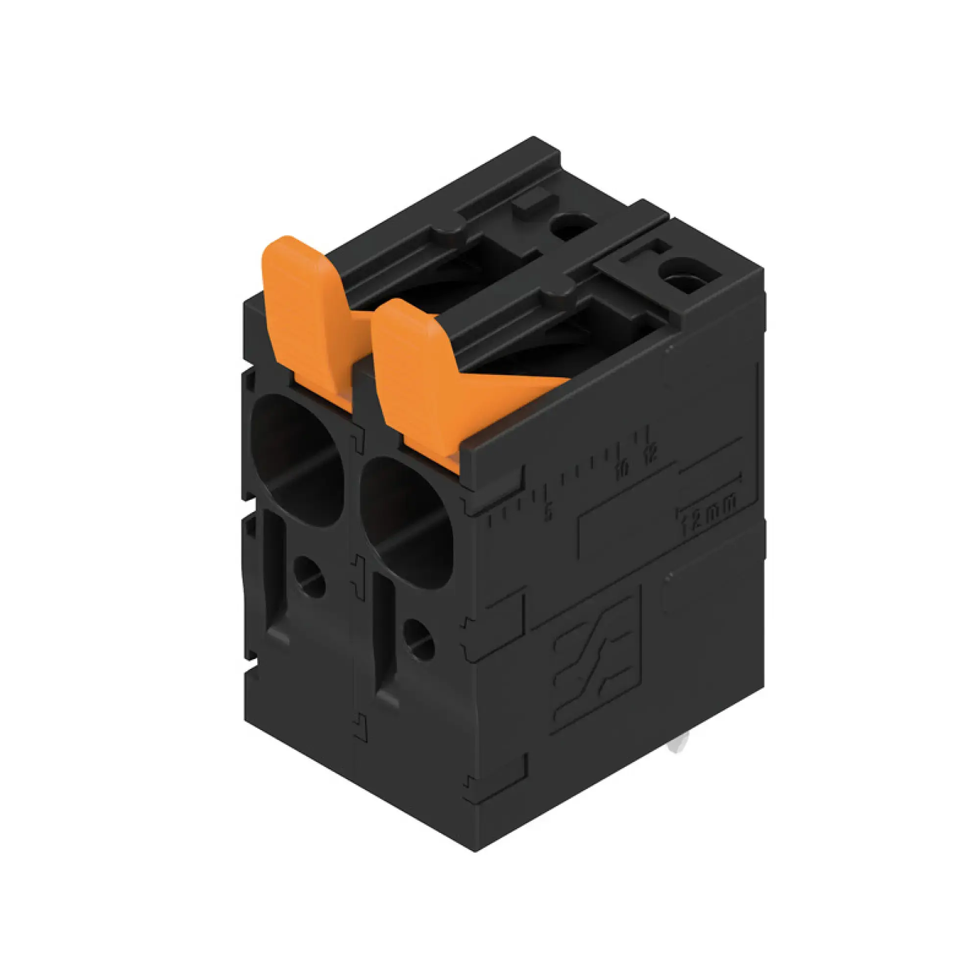 Weidmüller 2471530000 PCB terminal, 1000 V, 41 A, Pitch in mm: 7.50, 6 mm², Number of poles: 2, PUSH IN with actuator, THT solder connection, 90°, Box (img_001) Weidmüller 2471530000 PCB terminal, 1000 V, 41 A, Pitch in mm: 7.50, 6 mm², Number of poles: 2, PUSH IN with actuator, THT solder connection, 90°, Box (img_001)