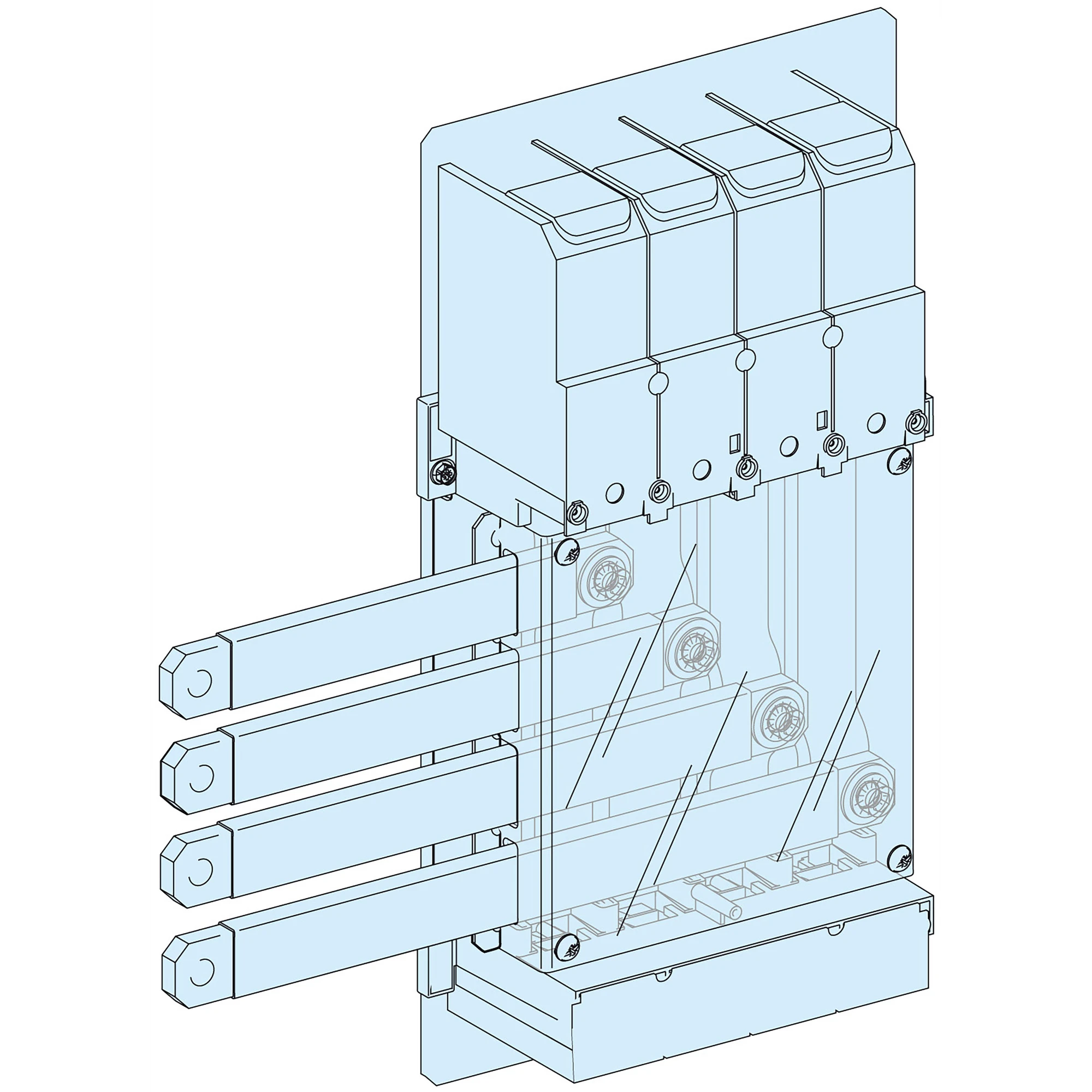 Schneider Electric LVS04076 PrismaSeT-P, Feed-In Block, ComPacT NSX400-630 4-pole (img_001) Schneider Electric LVS04076 PrismaSeT-P, Feed-In Block, ComPacT NSX400-630 4-pole (img_001)