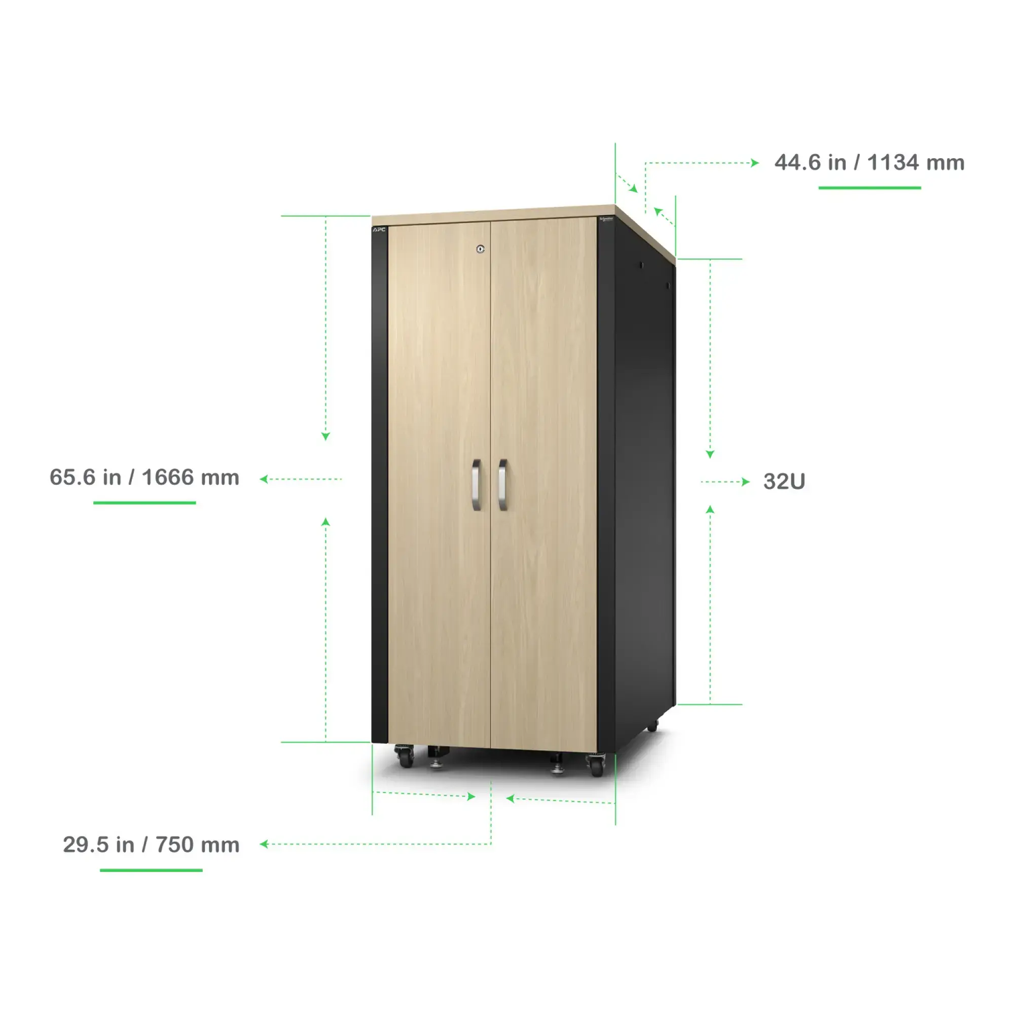 APC AR4032IA APC NetShelter Soundproof Serverschrank, 32HE, 230V, 1666H x 750W x 1134D mm, Ahorn (img_005) APC AR4032IA APC NetShelter Soundproof Serverschrank, 32HE, 230V, 1666H x 750W x 1134D mm, Ahorn (img_005)