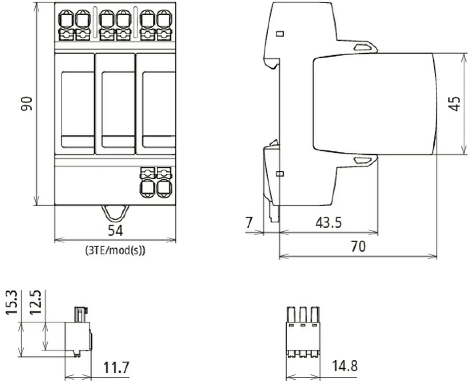 Dehn 942330 Type 2 surge arrester DEHNguard MP 4-pole Uc 275V for TN-C systems (img_002)