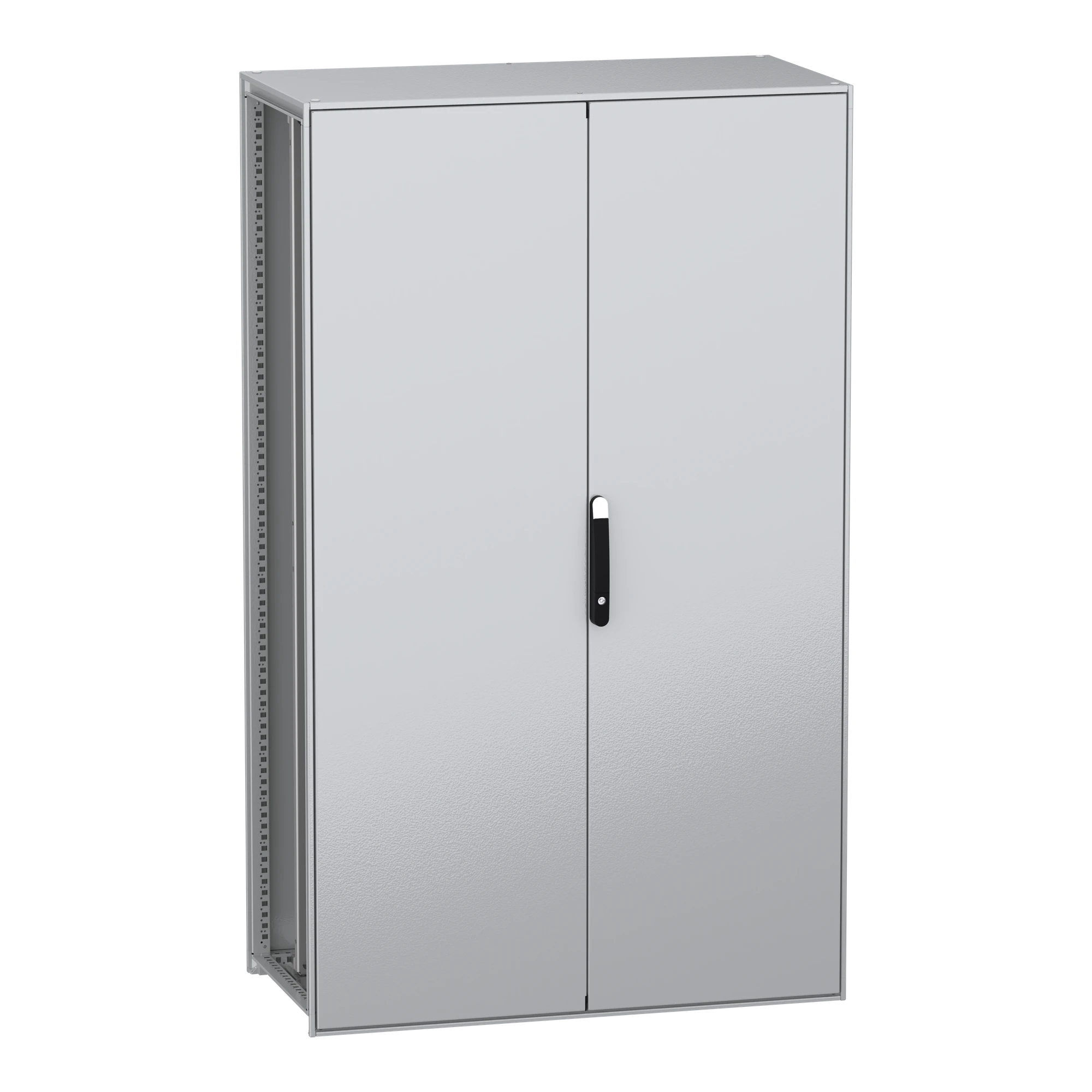 Schneider Electric NSYSFN2012602DP Floor-standing enclosure, PanelSeT SFN, made of decarbonized steel, with mounting plate, assembled, 2000x1200x600mm, 2 doors, IP55 (img_001)