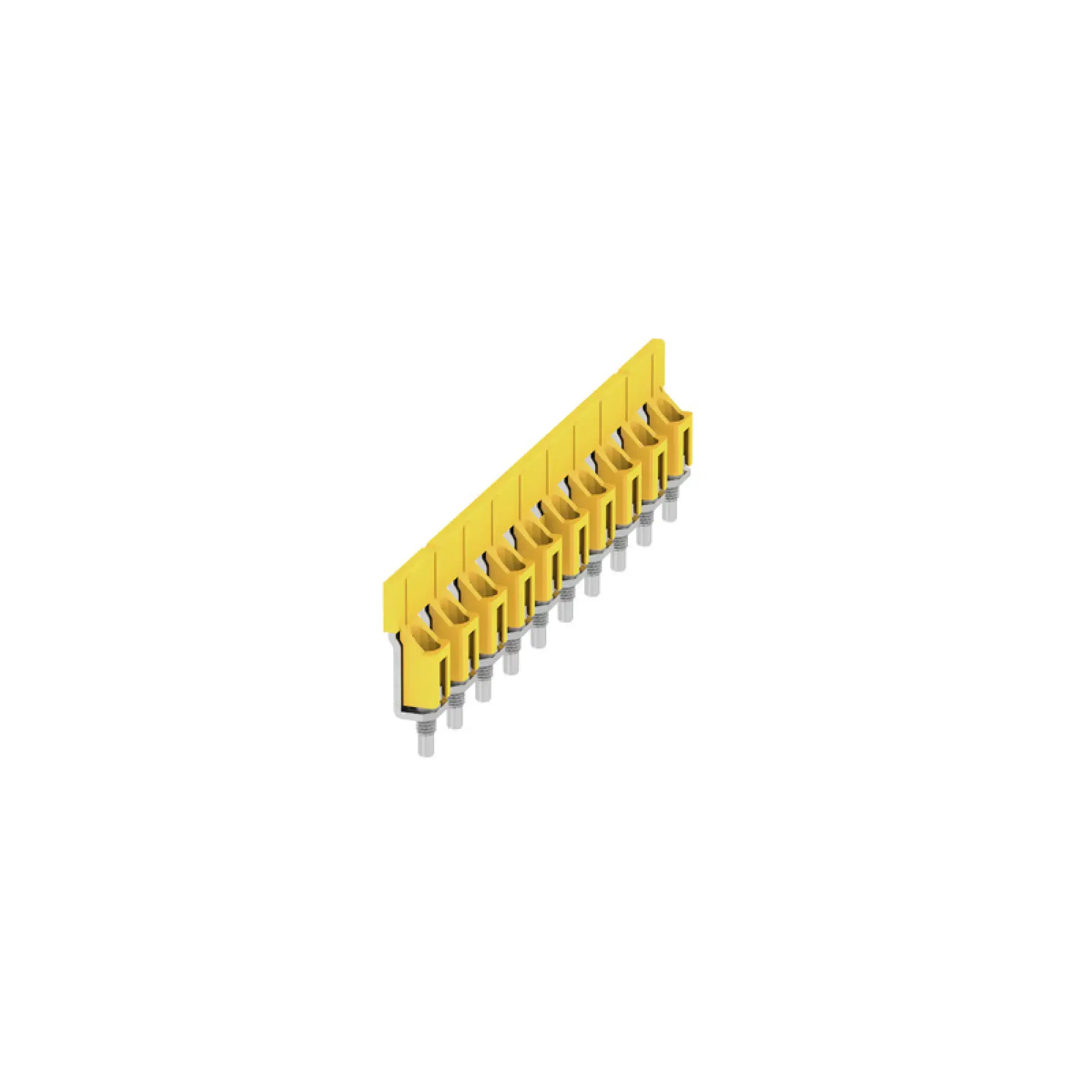 Weidmüller 1053160000 Cross-connector (terminal), when screwed in, yellow, 112 A, Number of poles: 10, Pitch in mm: 16.00, Insulated: Yes, Width: 9.85 mm (img_001) Weidmüller 1053160000 Cross-connector (terminal), when screwed in, yellow, 112 A, Number of poles: 10, Pitch in mm: 16.00, Insulated: Yes, Width: 9.85 mm (img_001)