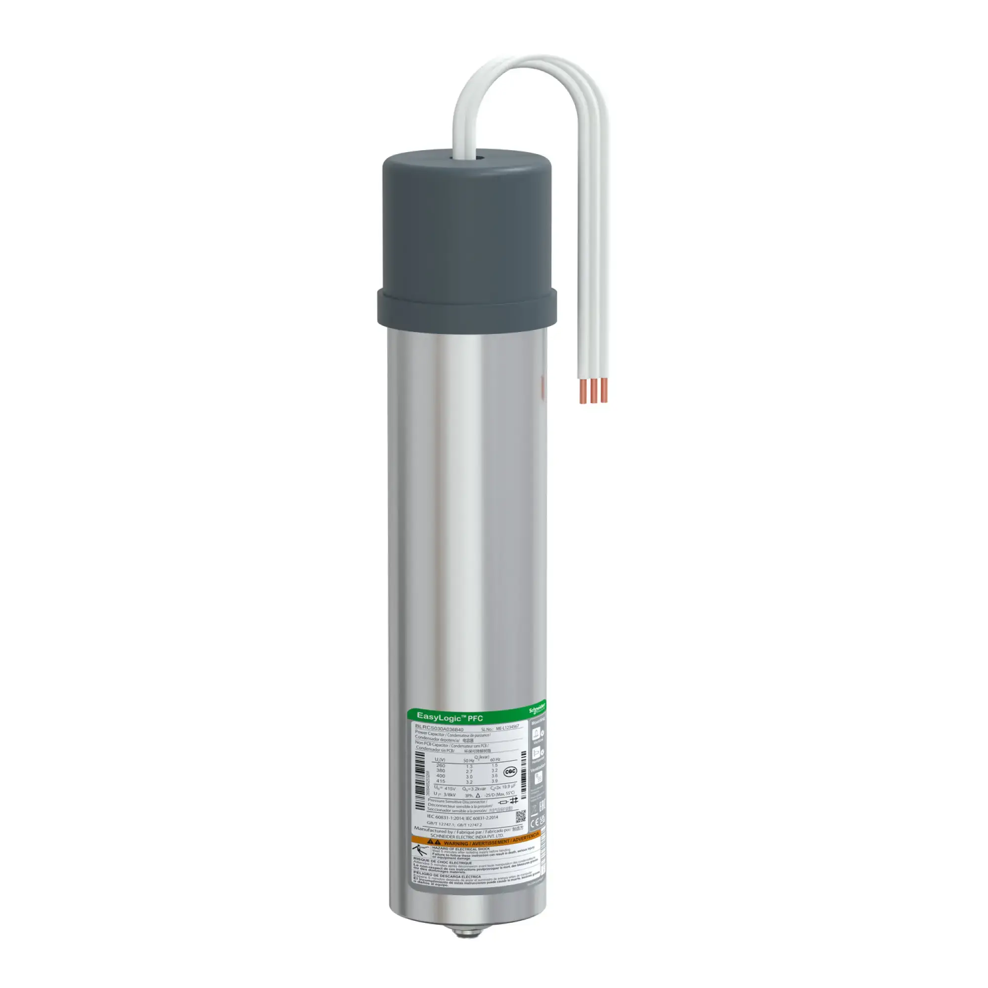 Schneider Electric BLRCS030A036B40 VarplusCan SDuty Capacitor, 3/3.6 kvar, 400 V, 50/60Hz (img_002)