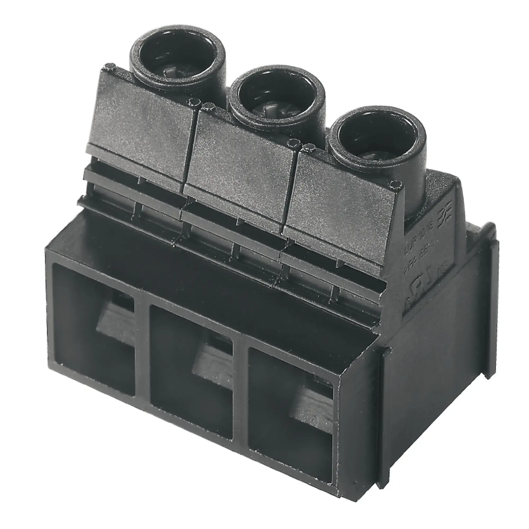 Weidmüller 1226300000 PCB terminal, 1000 V, 76 A, Pitch in mm: 10.16, 16 mm², Number of poles: 3, Clamping yoke connection, THT solder connection, 90°, Box (img_001)