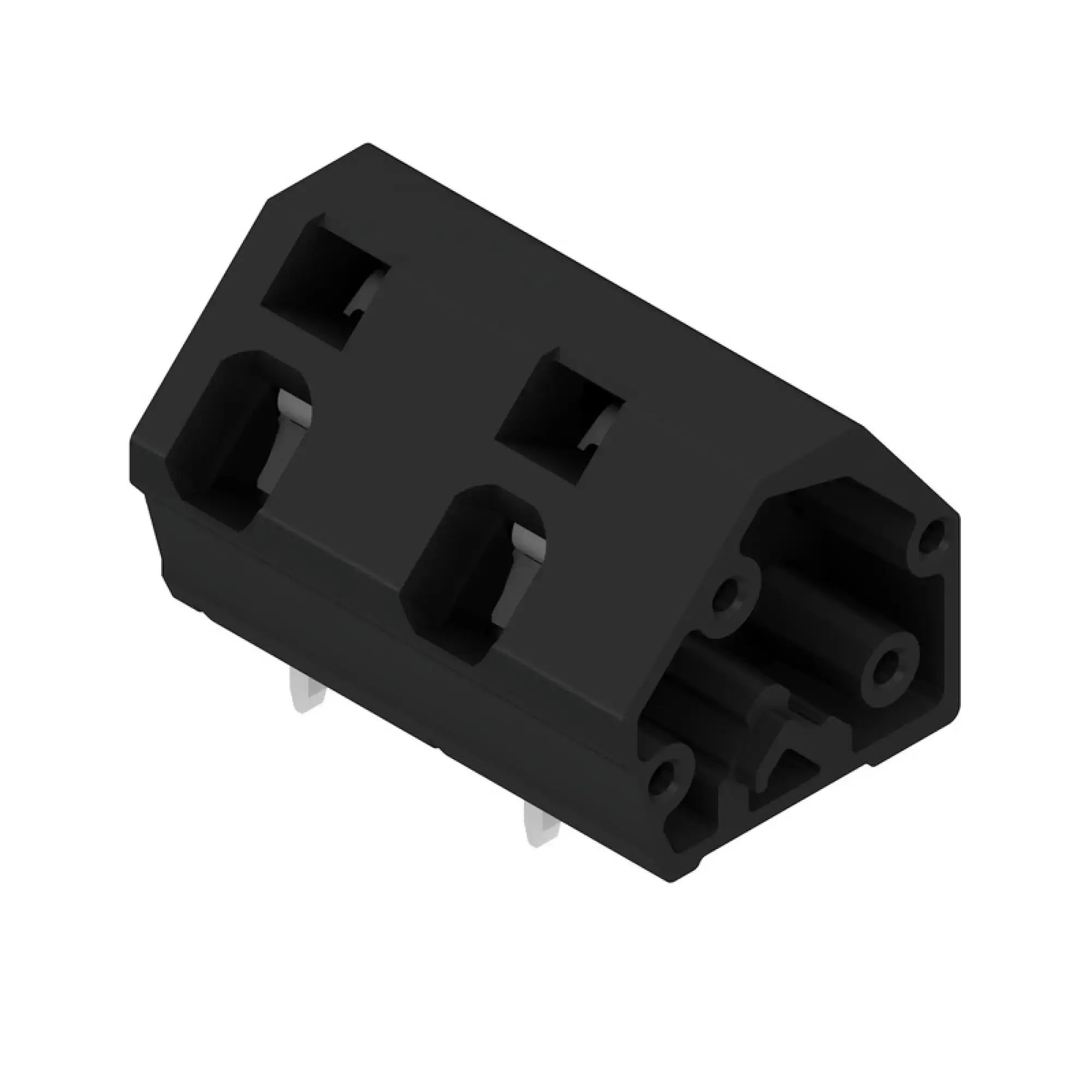 Weidmüller 1953120000 PCB terminal, 1000 V, 24 A, Pitch in mm: 10.00, 2.5 mm², Number of poles: 2, Tension-clamp connection, THT solder connection, 135°, Box (img_001)