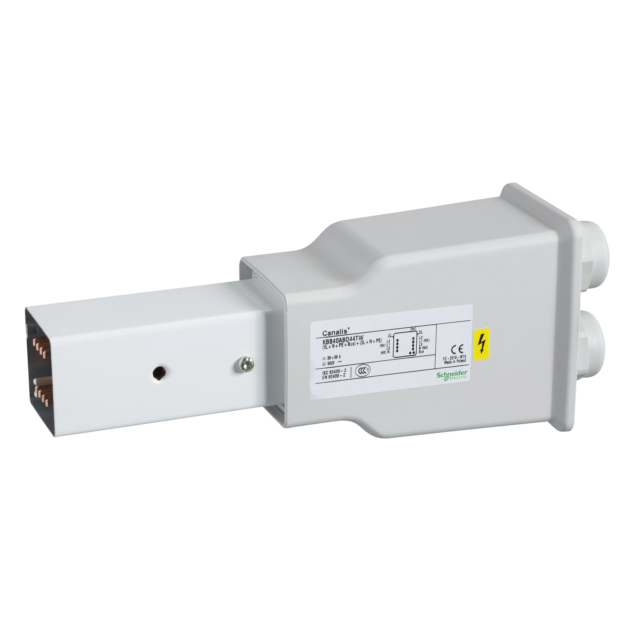 Schneider Electric KBB40ABD44TW End Feed Unit 40A, Right Side Mounting, 2 Networks, 3L+N+PE, Remote Control Wiring (img_001) Schneider Electric KBB40ABD44TW End Feed Unit 40A, Right Side Mounting, 2 Networks, 3L+N+PE, Remote Control Wiring (img_001)