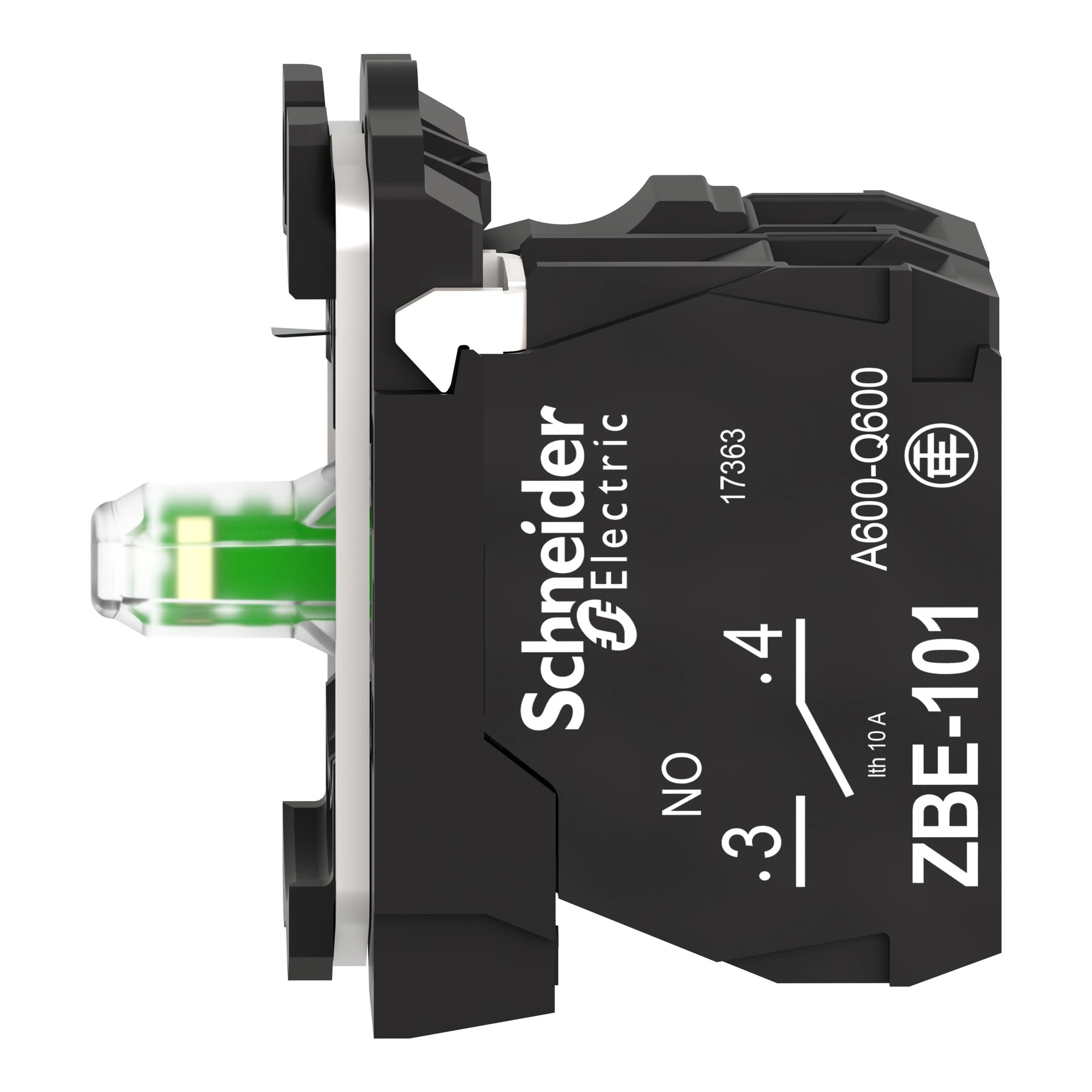 Schneider Electric ZB5AW0G11 Auxiliary contact block, Harmony XB5, plastic, white, universal LED, with mounting flange, 1S, 110-120V AC (img_007) Schneider Electric ZB5AW0G11 Auxiliary contact block, Harmony XB5, plastic, white, universal LED, with mounting flange, 1S, 110-120V AC (img_007)