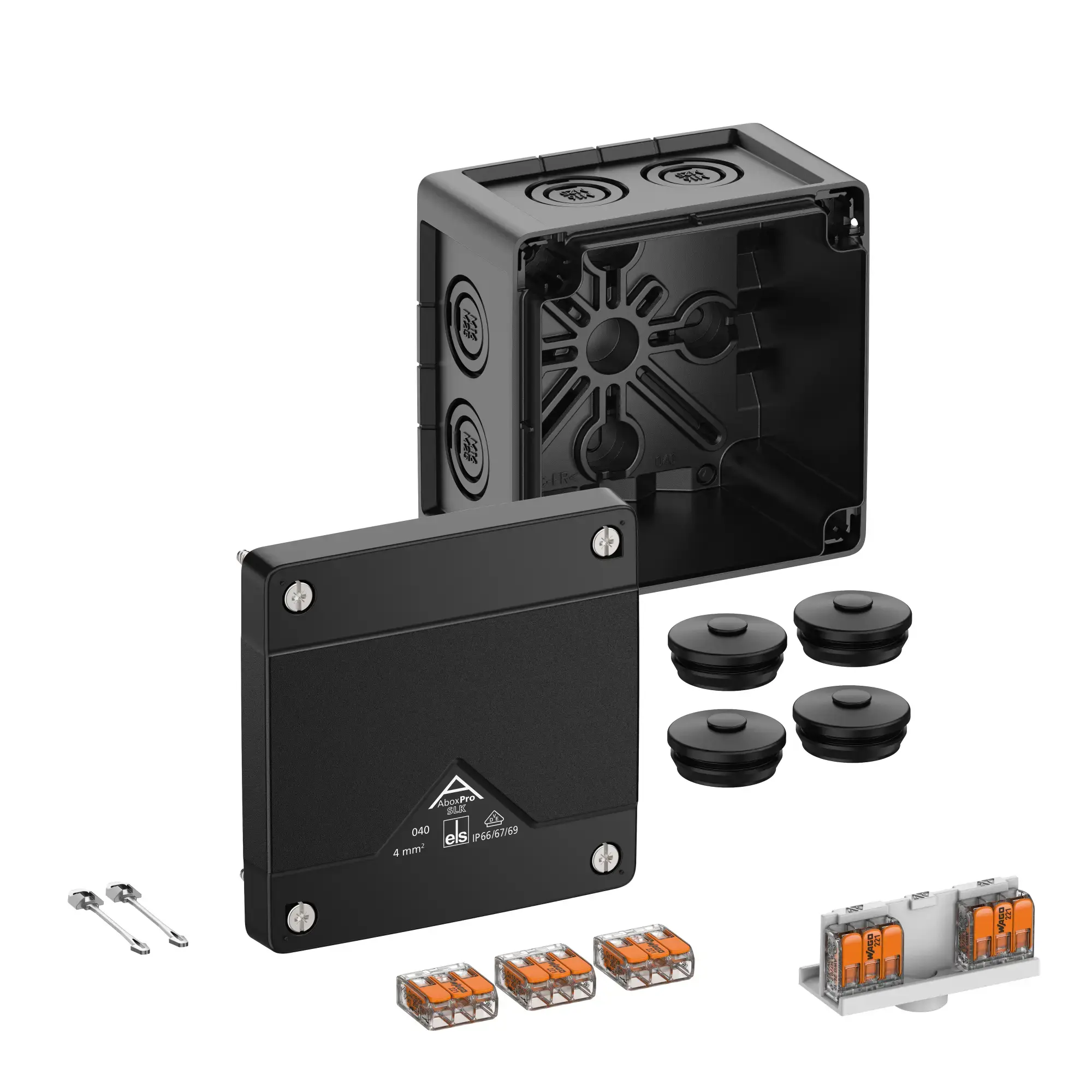 Spelsberg 40407001 Junction box, Type of protection IP66/IP67/IP69, max. 4², IK09, Protection class II, Ui 450V AC, Ui 450V DC, DLG, DNV, VDE, Halogen free (img_001)