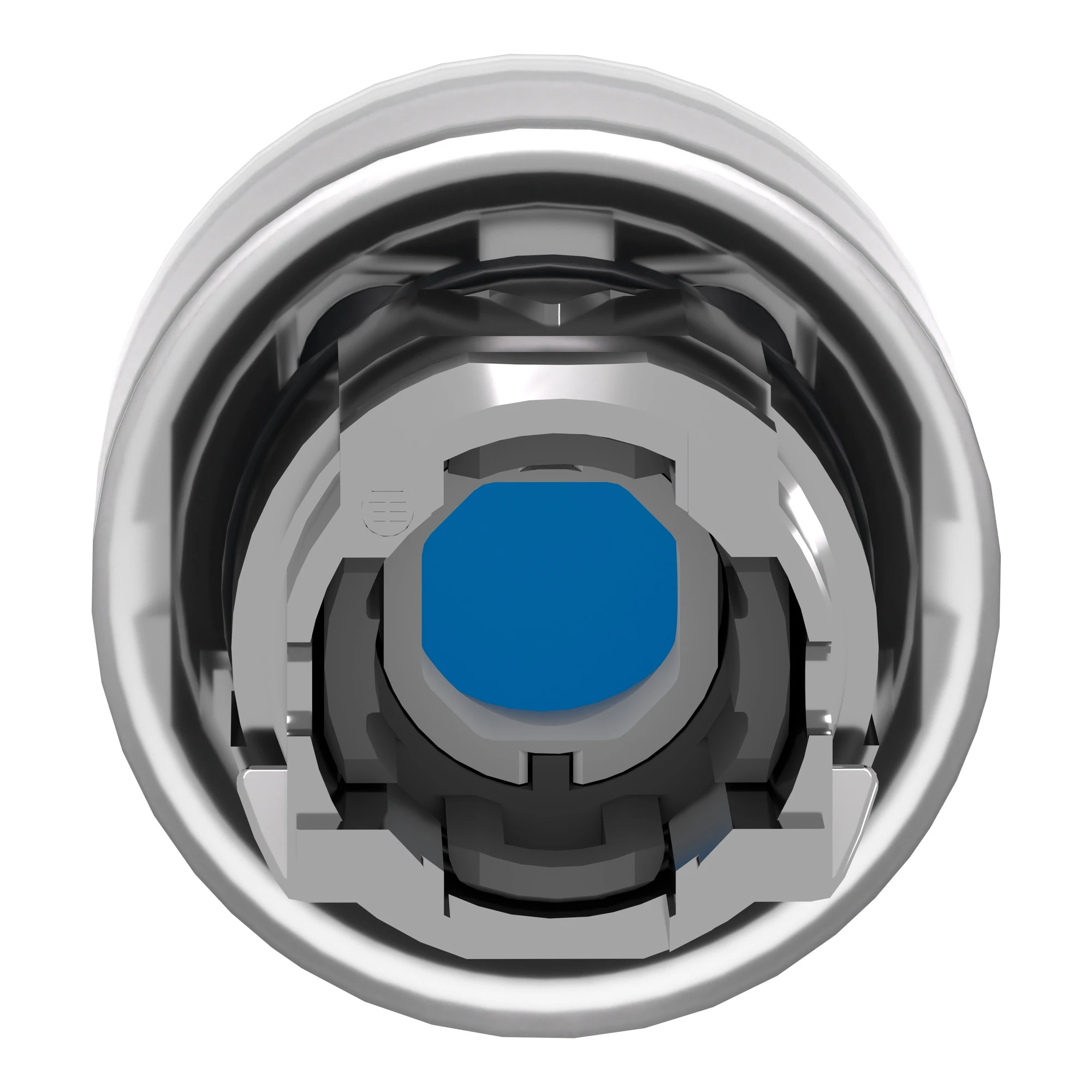 Schneider Electric ZB4BP68 Pushbutton, front element, Harmony XB4, metal, 22mm, blue, unmarked, momentary, with protective cap, for insert label (img_002) Schneider Electric ZB4BP68 Pushbutton, front element, Harmony XB4, metal, 22mm, blue, unmarked, momentary, with protective cap, for insert label (img_002)