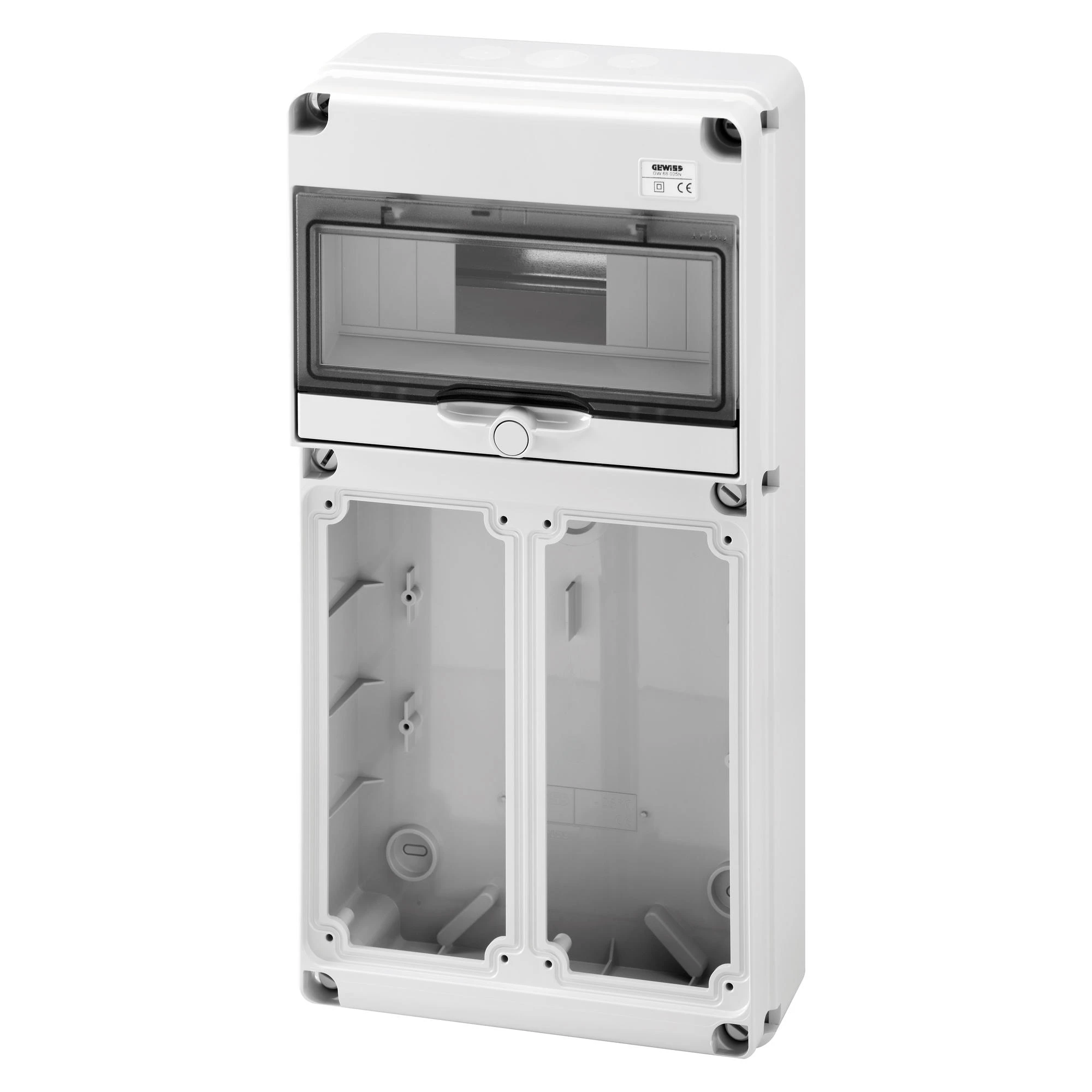 GEWISS GW68025N IEC Kombinationsgehaeuse mit 2 Flansch 16A Steckdose schaltbar senkrecht 10TE IP65 (img_001) GEWISS GW68025N IEC Kombinationsgehaeuse mit 2 Flansch 16A Steckdose schaltbar senkrecht 10TE IP65 (img_001)