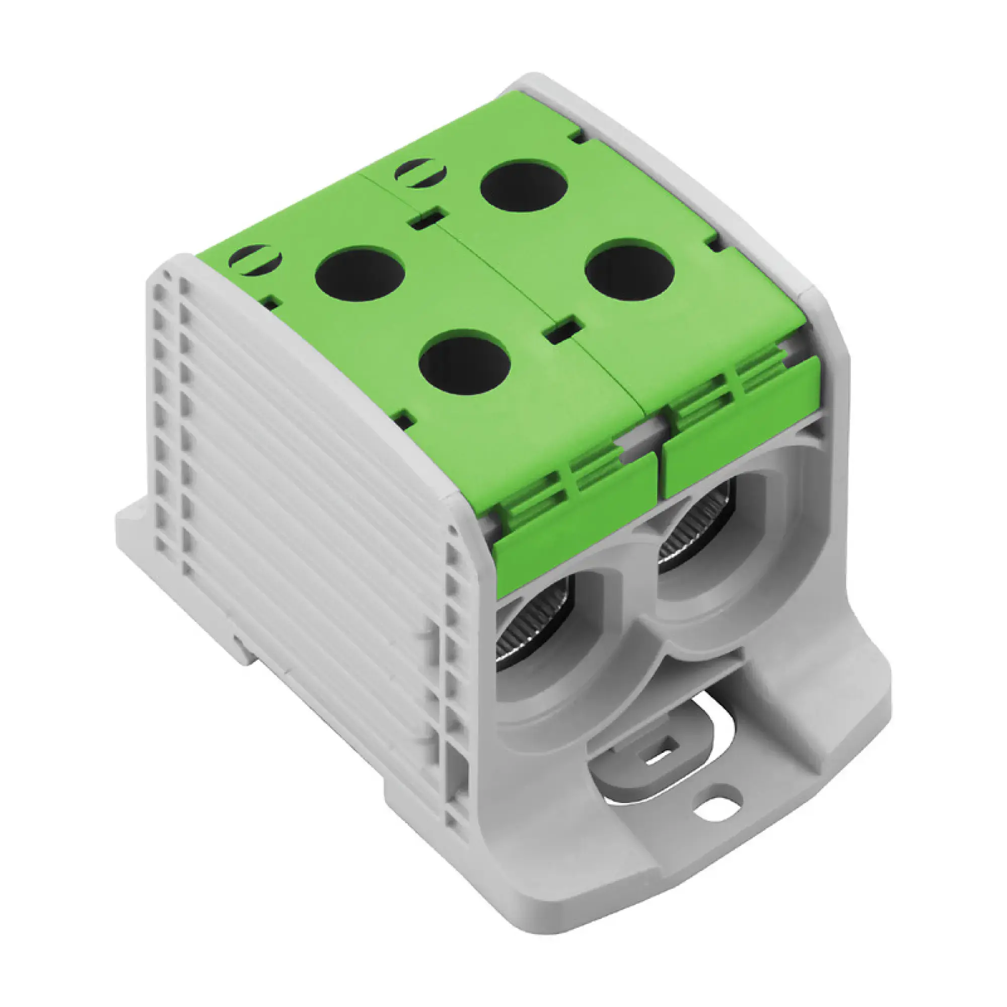 Weidmüller 2502820000 Potential distributor terminal, Screw connection, green, 185 mm², 353 A, 1000 V, Number of connections: 4, Number of levels: 1, TS 35, V-0, Wemid (img_001)