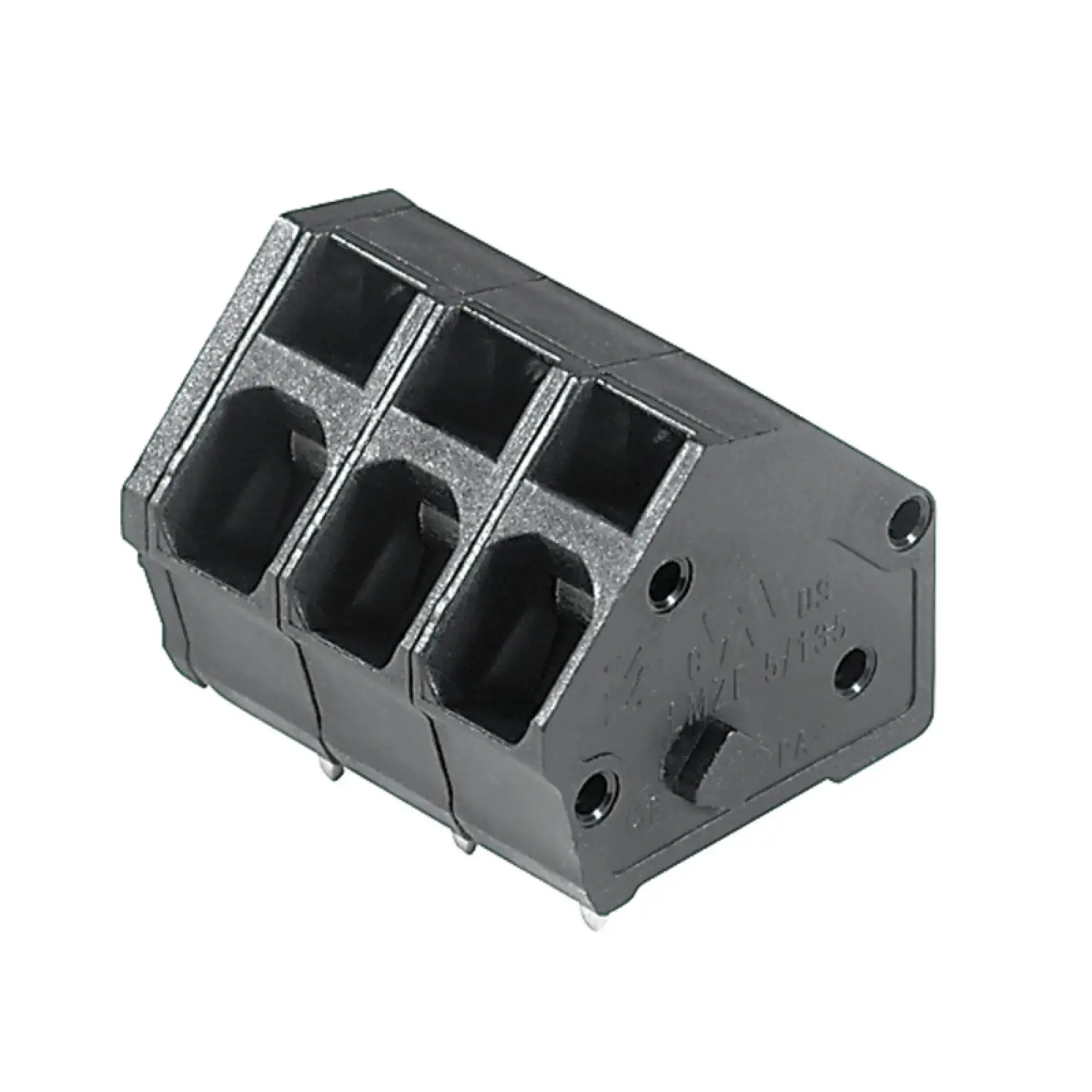 Weidmüller 1811850000 PCB terminal, 320 V, 24 A, Pitch in mm: 5.00, 2.5 mm², Number of poles: 3, Tension-clamp connection, THT solder connection, 135°, Box (img_001)