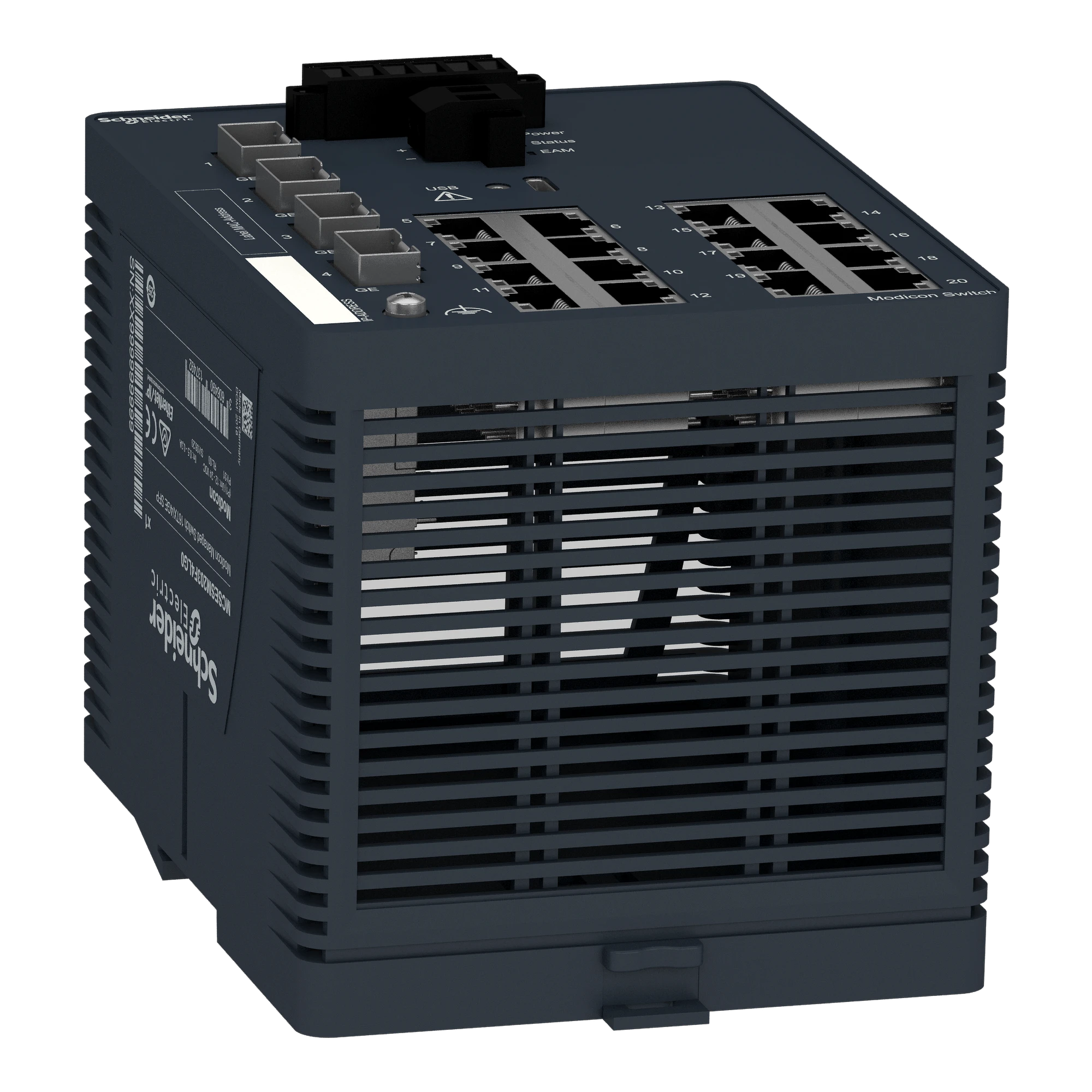 Schneider Electric MCSESM203F4LG0 Modicon Managed Switch, 16 Copper Ports (16TX 10/100 Mbps) + 4 Gigabit SFP Ports (100/1000 Mbps) (img_006) Schneider Electric MCSESM203F4LG0 Modicon Managed Switch, 16 Copper Ports (16TX 10/100 Mbps) + 4 Gigabit SFP Ports (100/1000 Mbps) (img_006)