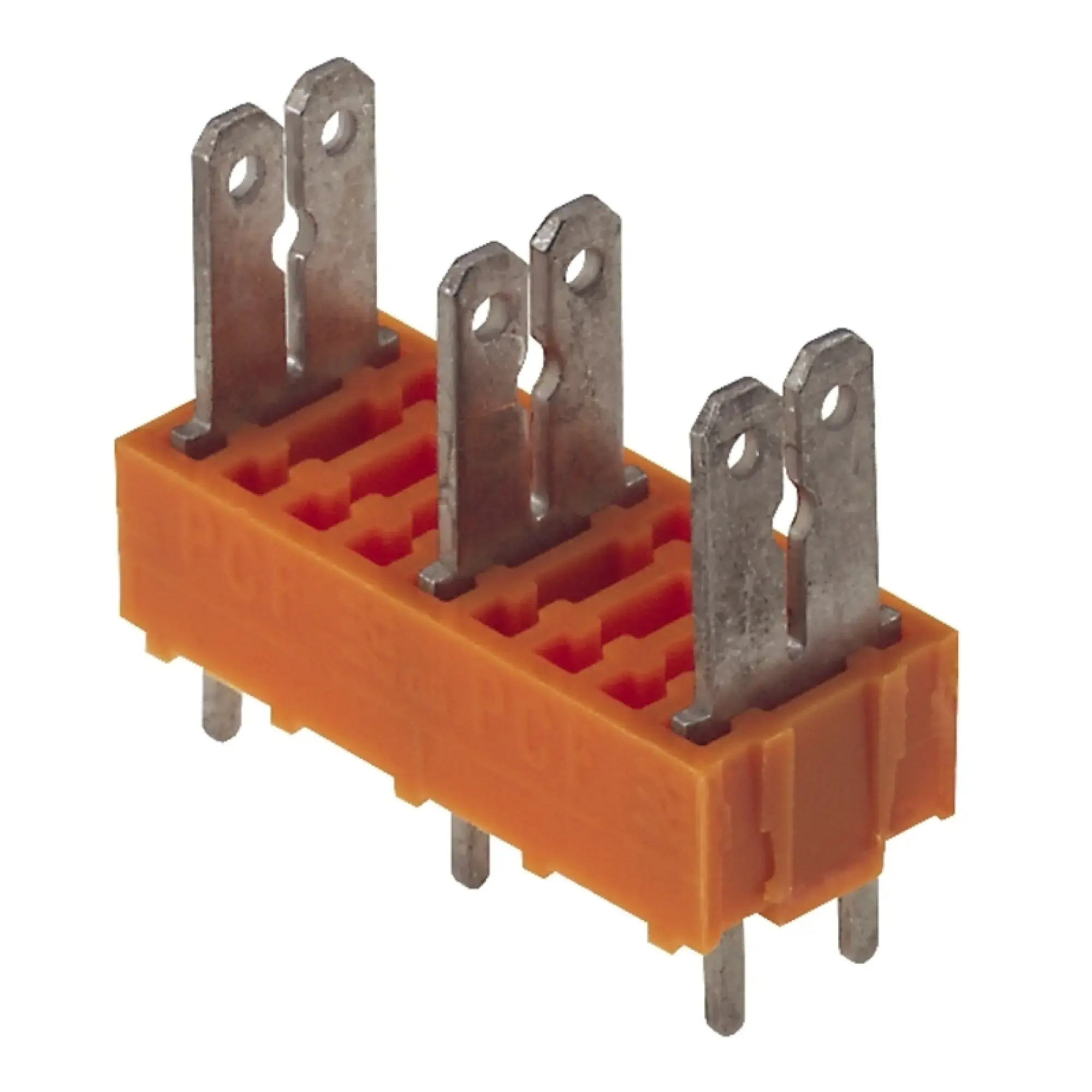 Weidmüller 9500760000 PCB terminal, 690 V, 24 A, Pitch in mm: 10.00, Number of poles: 3, Flat-blade connection, THT solder connection, 180°, Box (img_002)