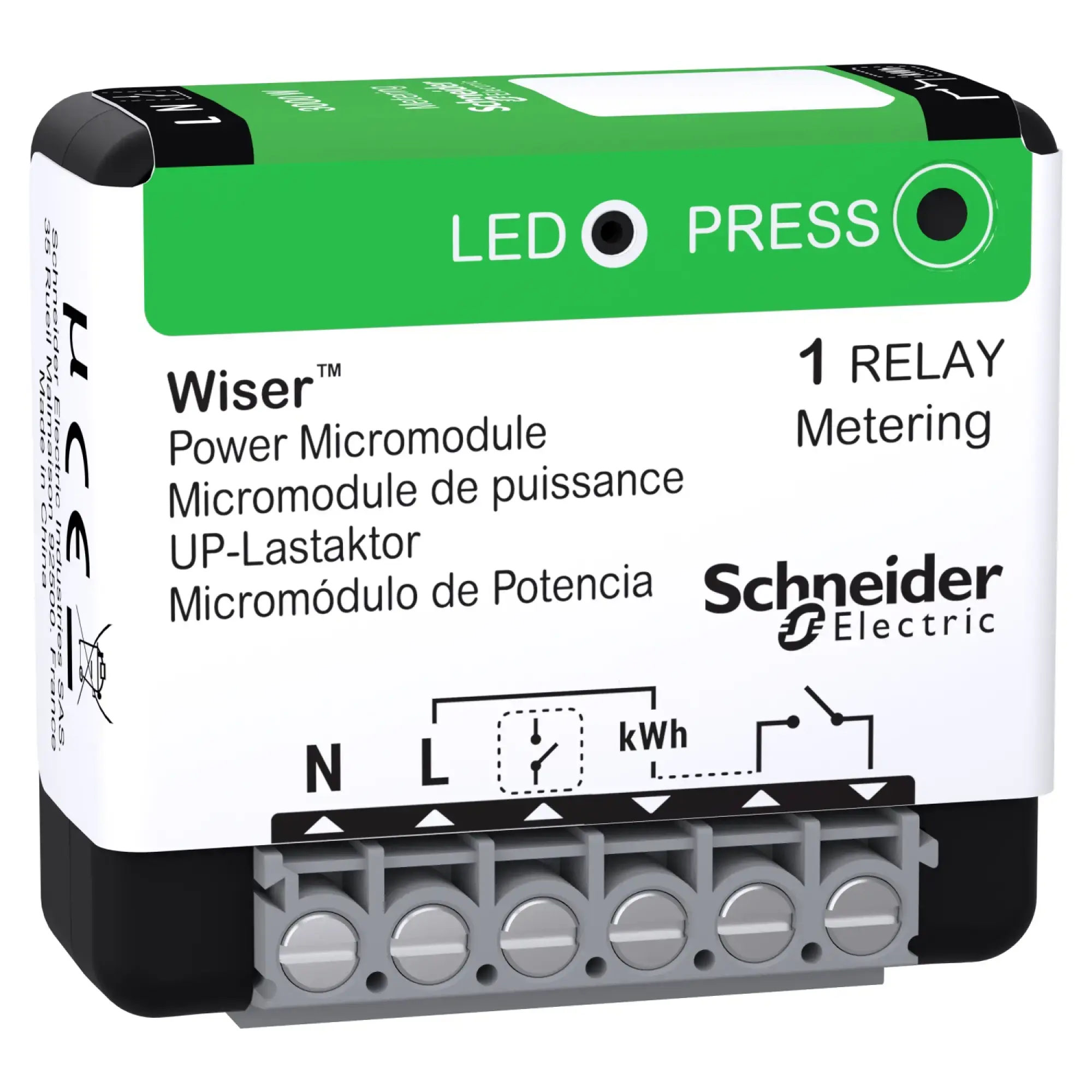 Schneider Electric CCTFR6730 Wiser UP-Lastaktor, Schalten und Messen von Lasten bis zu 3000W, Energie messen, Wiser Home, 230V AC, ZigBee (img_002)