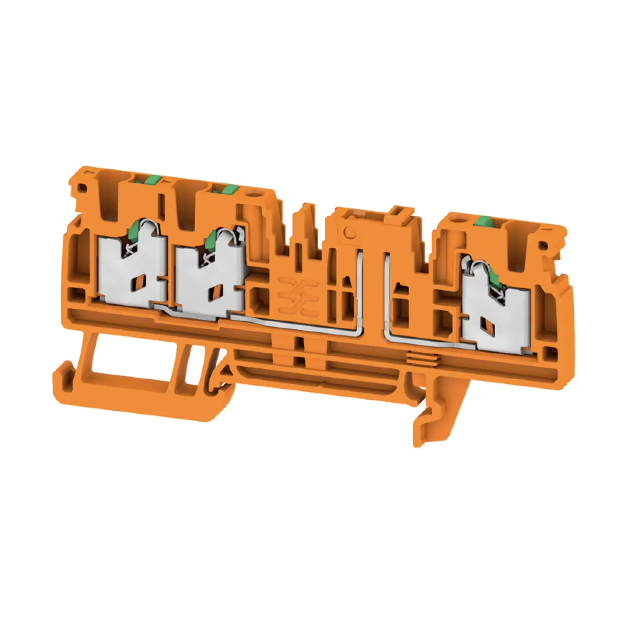 Weidmüller 2974140000 Test-disconnect terminal, SNAP IN, orange, 2.5 mm², 20 A, 500 V, Number of connections: 3, Number of levels: 1 SDT 2.5 3C OR (img_001)
