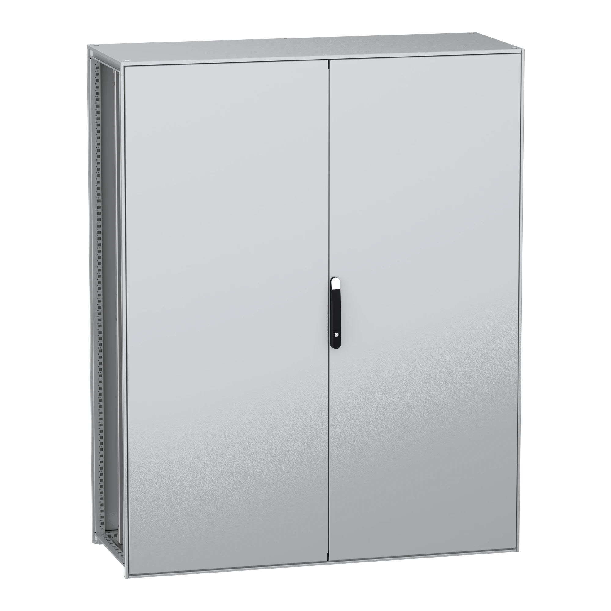 Schneider Electric NSYSFN2016602DP Floor-standing enclosure, PanelSeT SFN, made of decarbonized steel, with mounting plate, assembled, 2000x1600x600mm, 2 doors, IP55 (img_001)