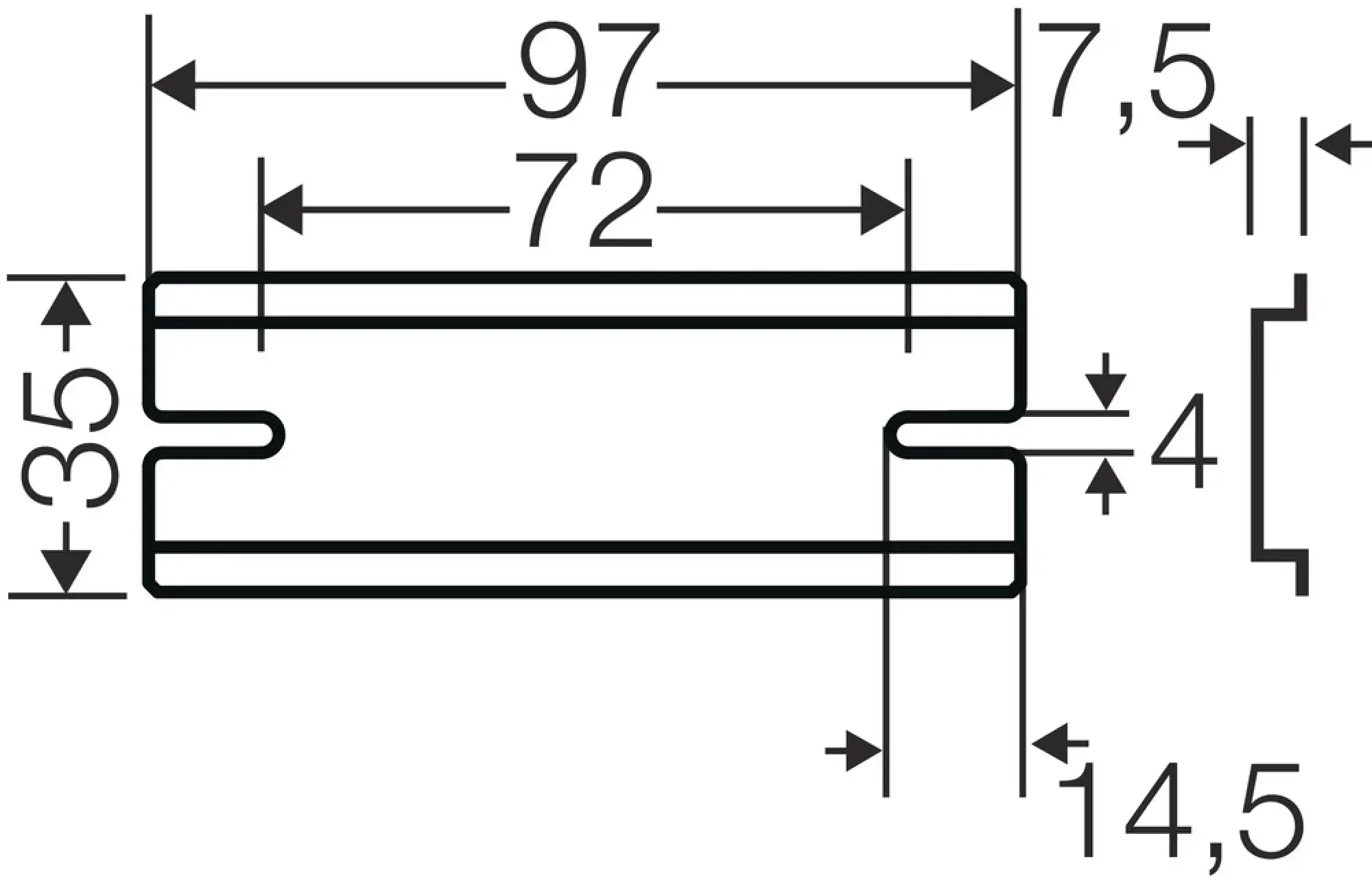 Hensel 62000124 Tragschiene 97 mm, für DK / KF / EB 06.... DK TS 06 (img_003) Hensel 62000124 Tragschiene 97 mm, für DK / KF / EB 06.... DK TS 06 (img_003)