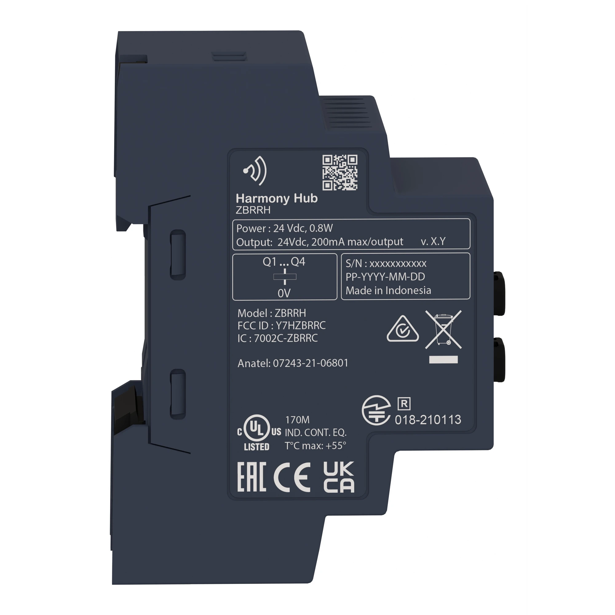 Schneider Electric ZBRRH Receiver for Harmony Hub, configurable, 4 PNP outputs, 200mA, 24V DC (img_003)