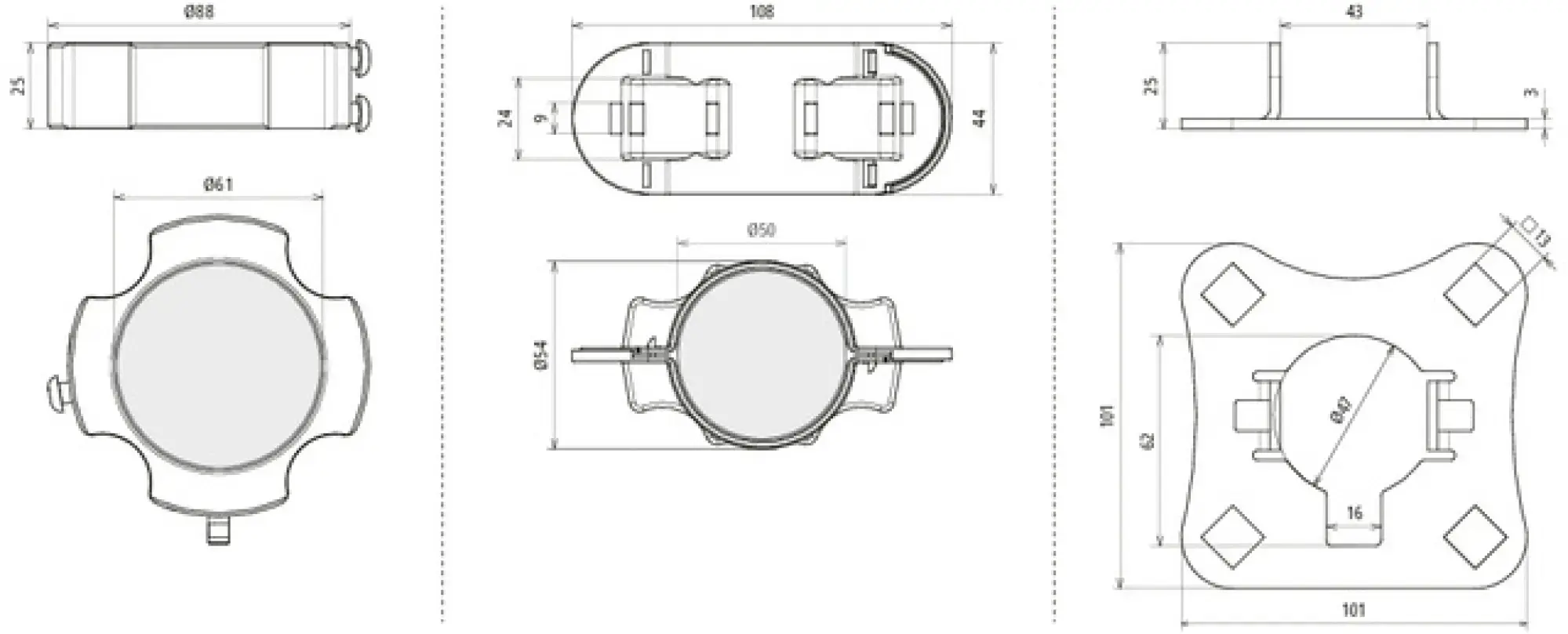 Dehn 819283 Fixing kit f. HVI light plus & long on supporting tubes with D 50 mm (img_004)