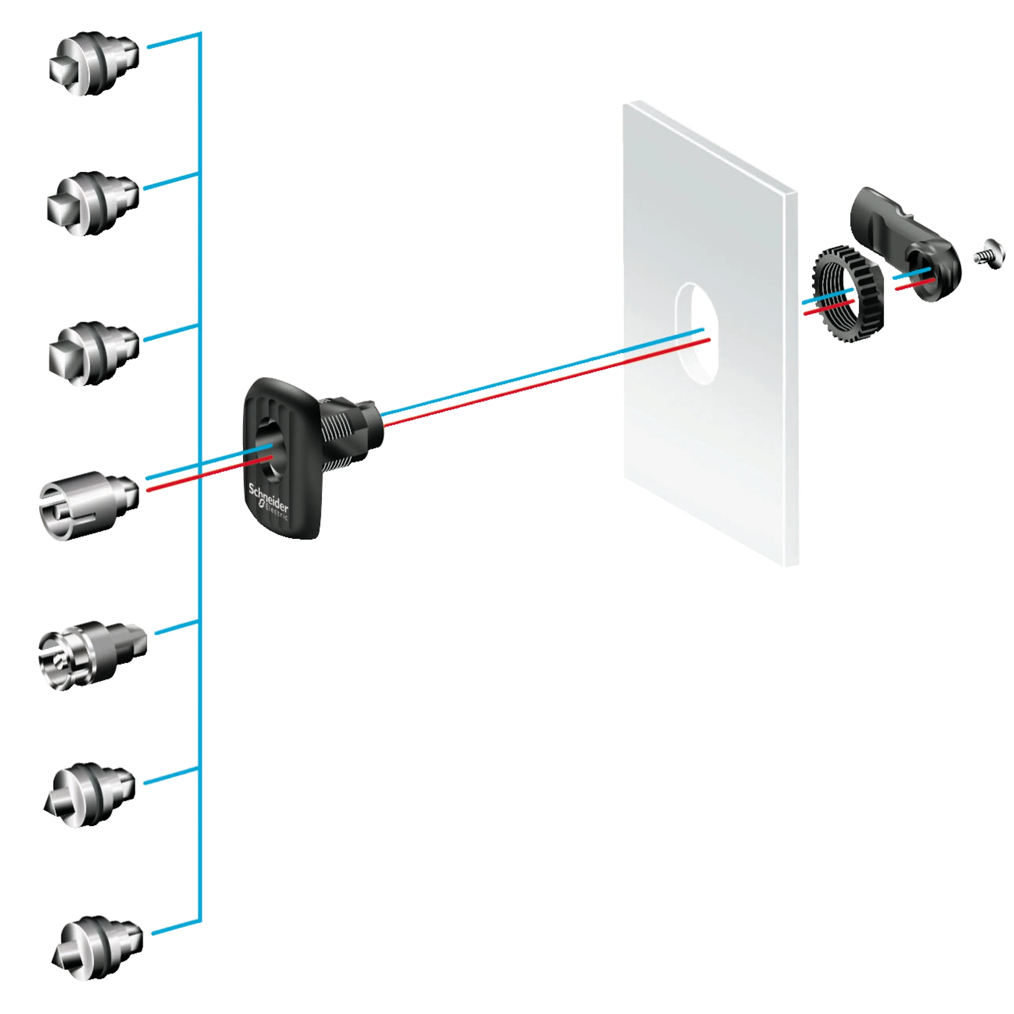 Schneider Electric NSYAEDLB5S3D Lock insert, square, 5mm, for Spacial S3D enclosures (img_001)