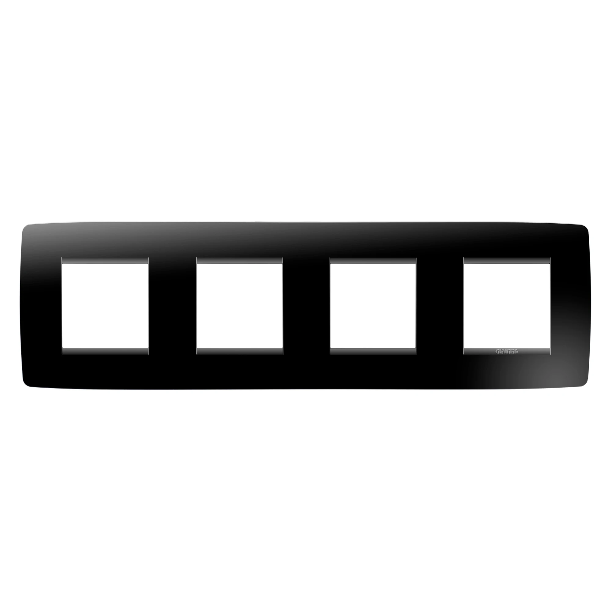 GEWISS GW16128TN ONE INTERNATIONAL PLATE - IN TECHNOPOLYMER - 2+2+2+2 MODULES HORIZONTAL - TONER BLACK - CHORUSMART (img_001)