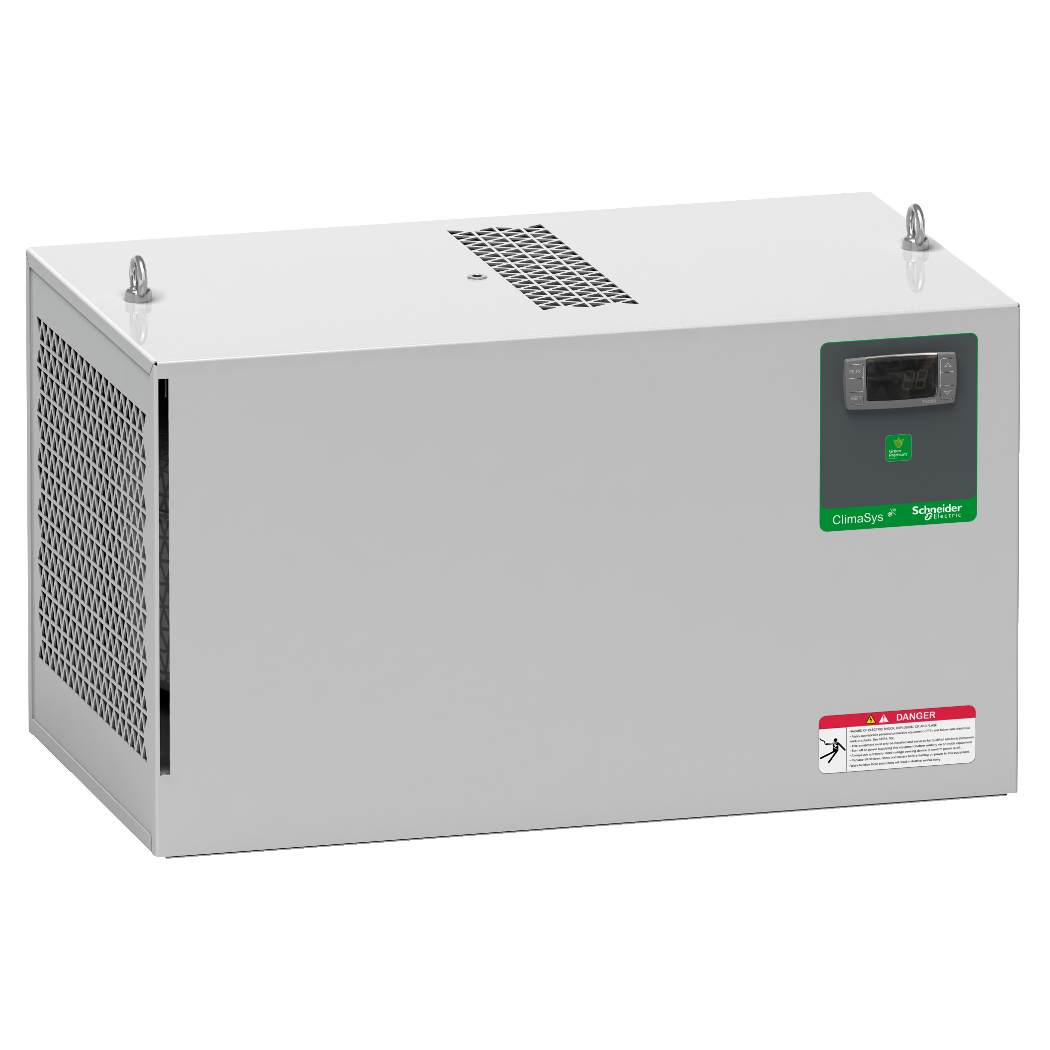 Schneider Electric ClimaSys Standard Cooling Unit for switch cabinet roof, 820 W at 230V Schneider Electric ClimaSys Standard Cooling Unit for switch cabinet roof, 820 W at 230V
