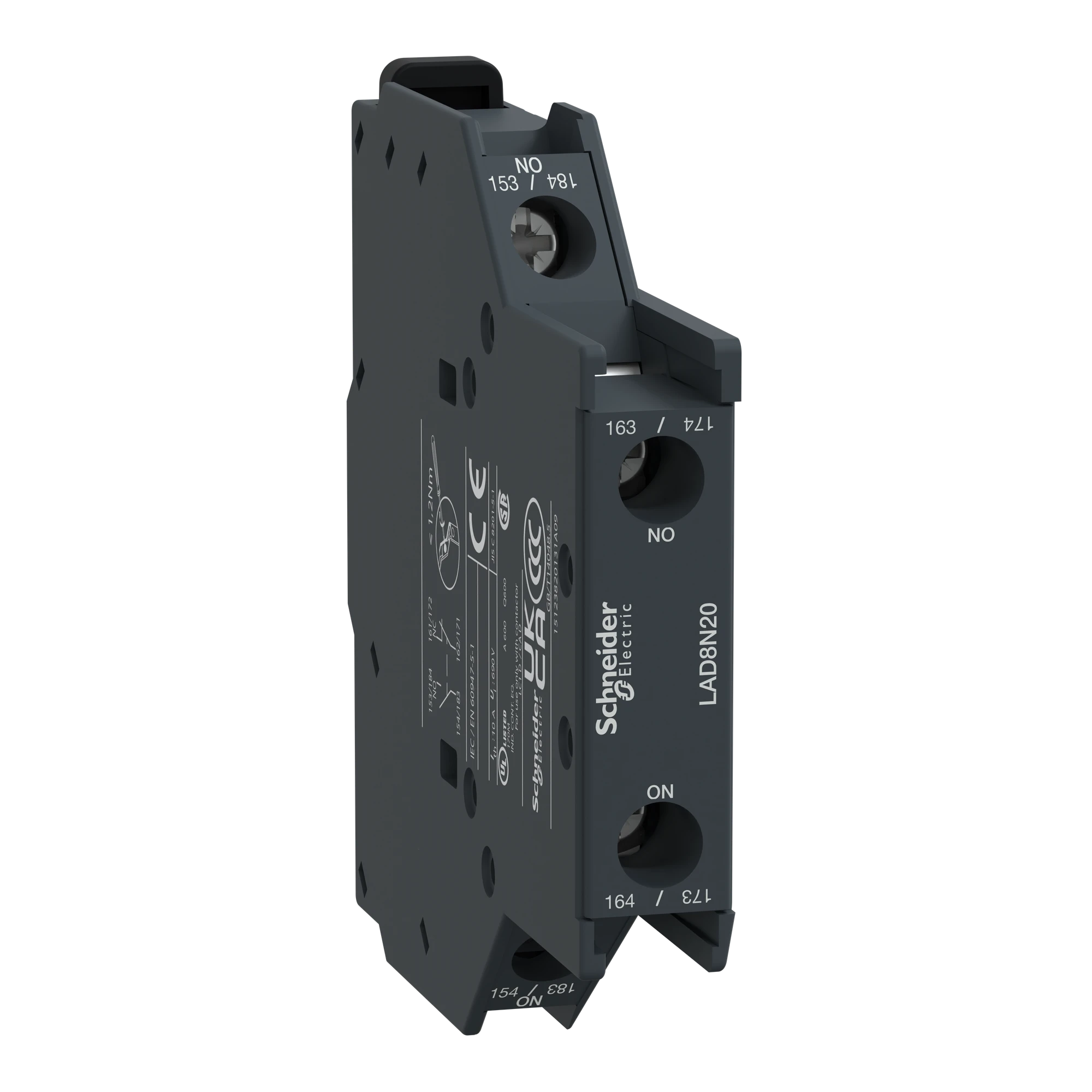 Schneider Electric LAD8N20 Auxiliary contact block, 2NO, screw terminals (img_001)